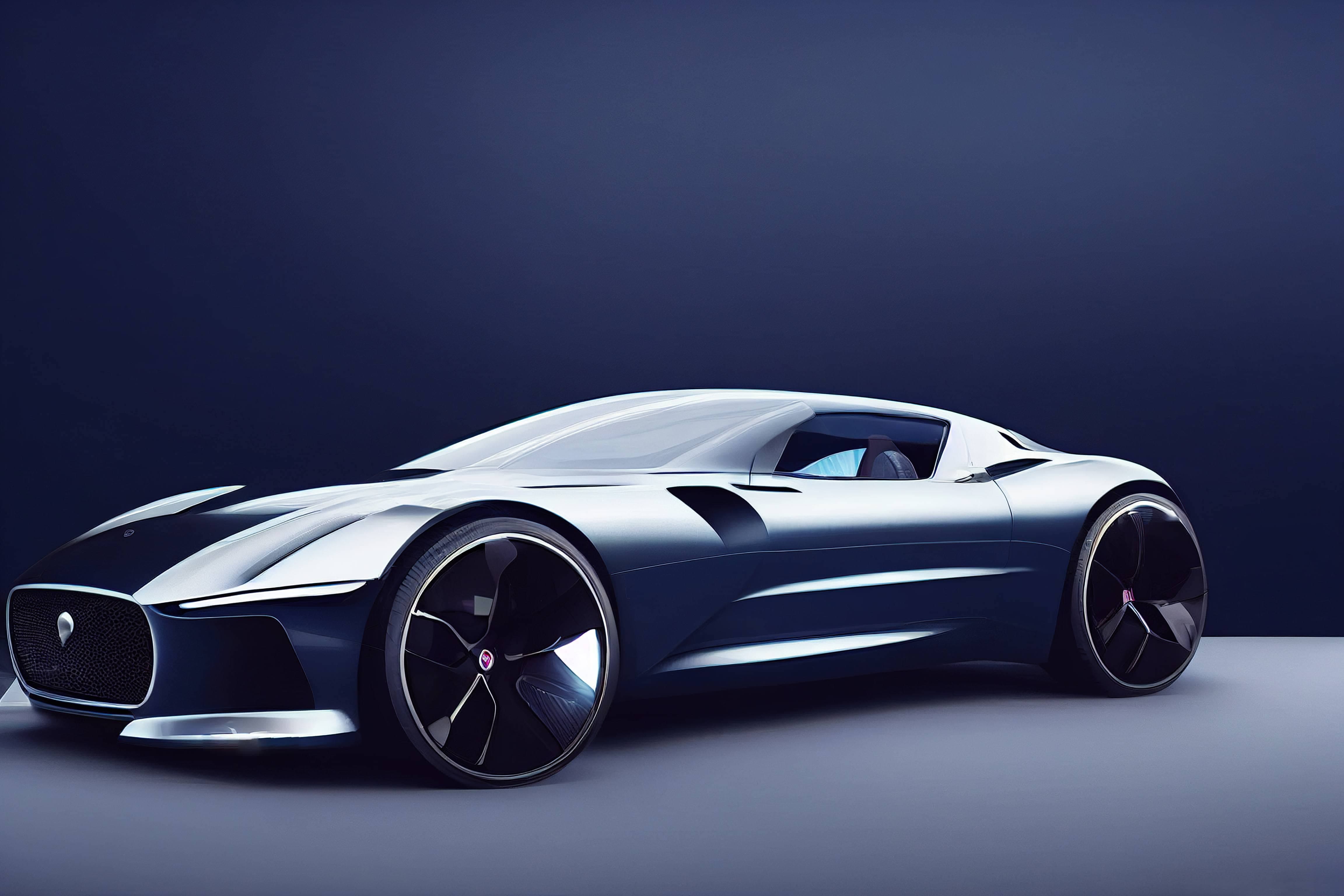 A silver Jaguar sports car desktop wallpaper background