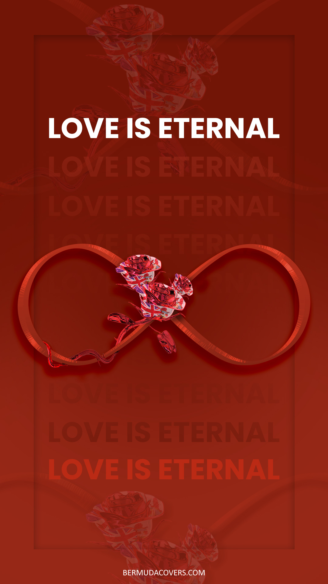 Eternal Red Bermuda Rose Infinity Sign