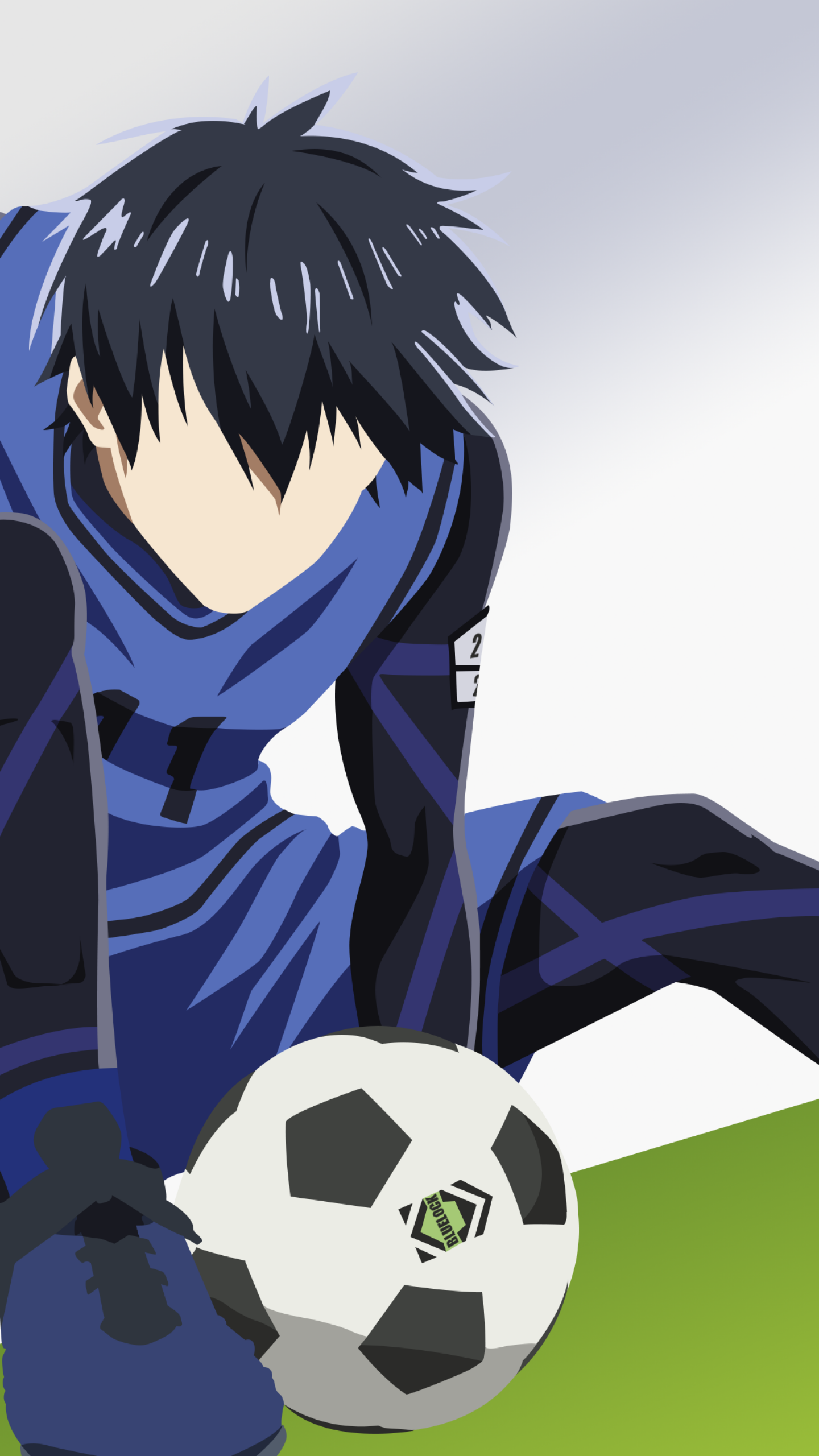 Yoichi Isagi Wallpaper 4K, Blue Lock, Minimal art, Anime