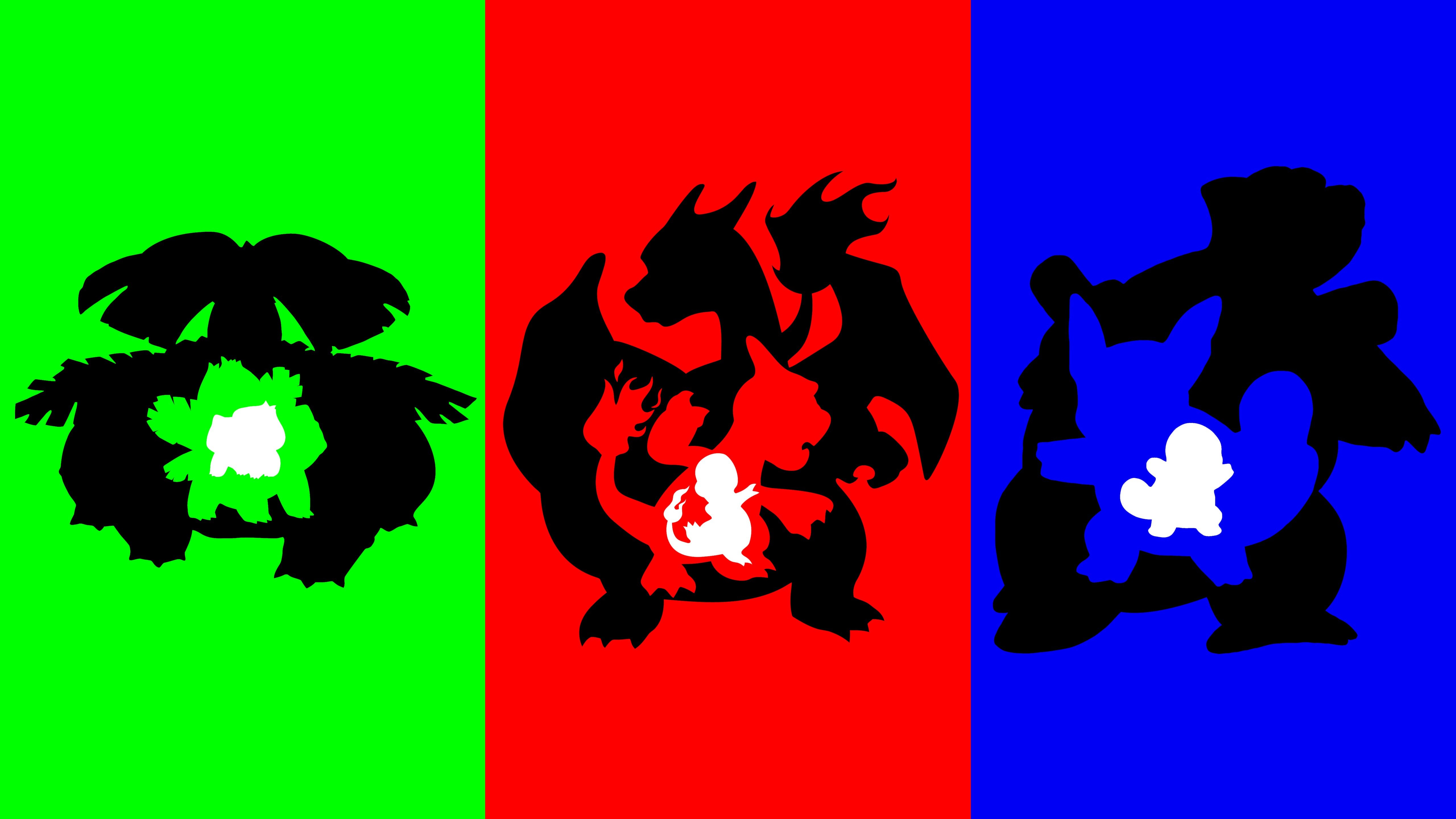 Updated pokemon starters wallpaper. Now with Gen Gen and Gen3 in different shades