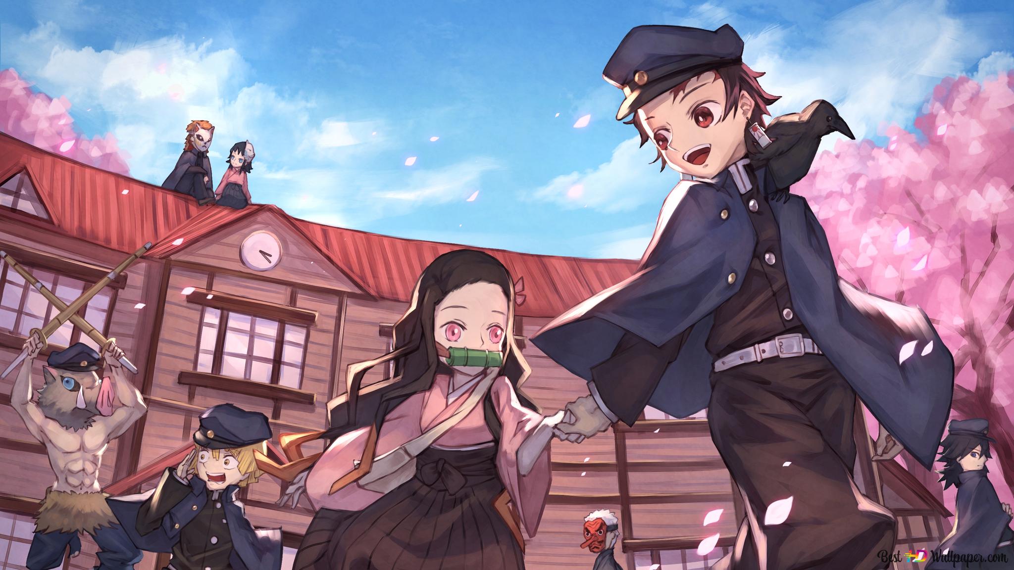 Demon slayer playing 2K wallpaper download