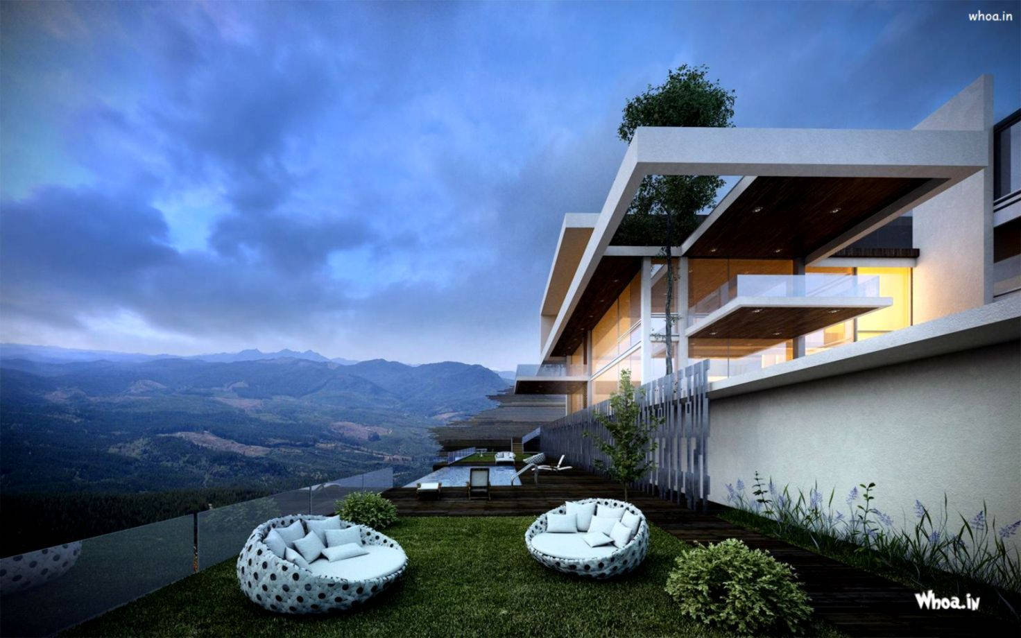 Download Modern House Cozy Patio Wallpaper