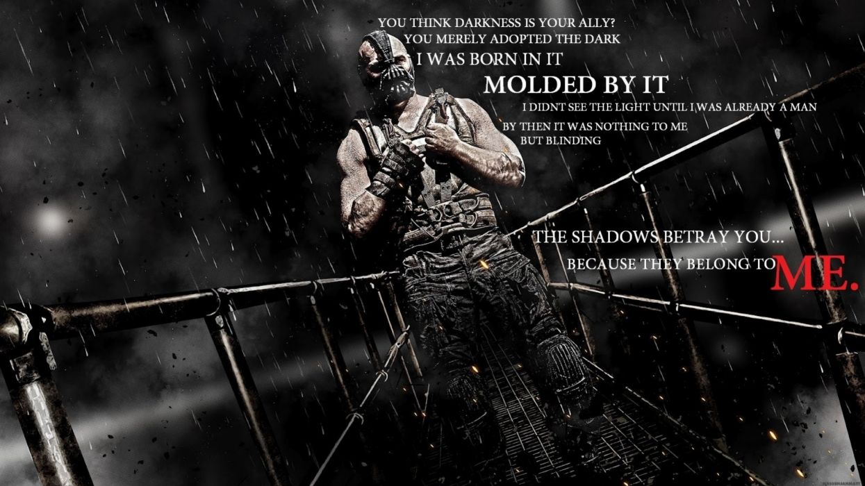 Quotes shadows typography darkness bane tom hardy batman the dark knight rises wallpaperx1440