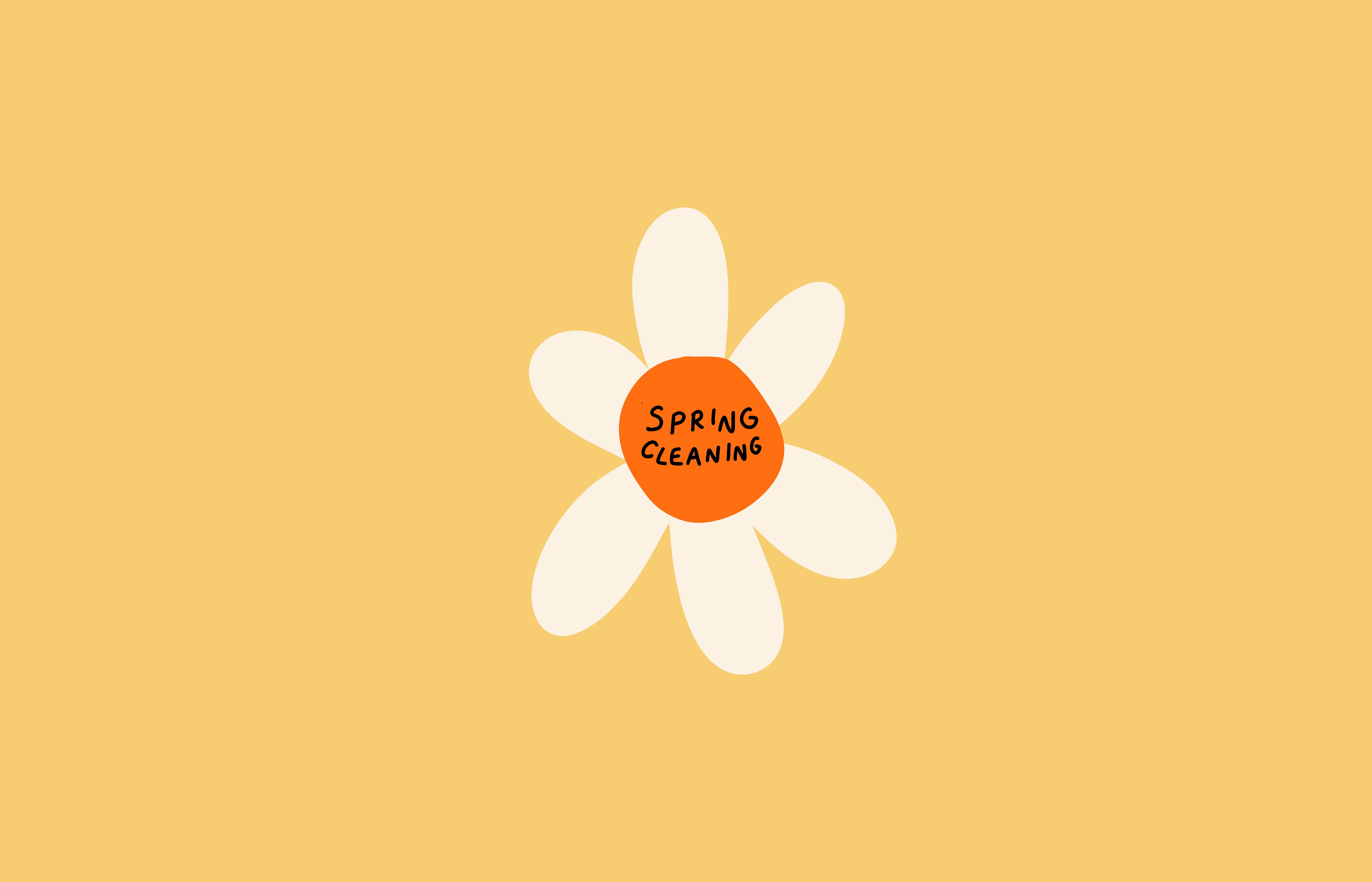 Spring cleaning desktop wallpaper by Poppy Deyes. Cute desktop wallpaper, Mac wallpaper, Wallpaper