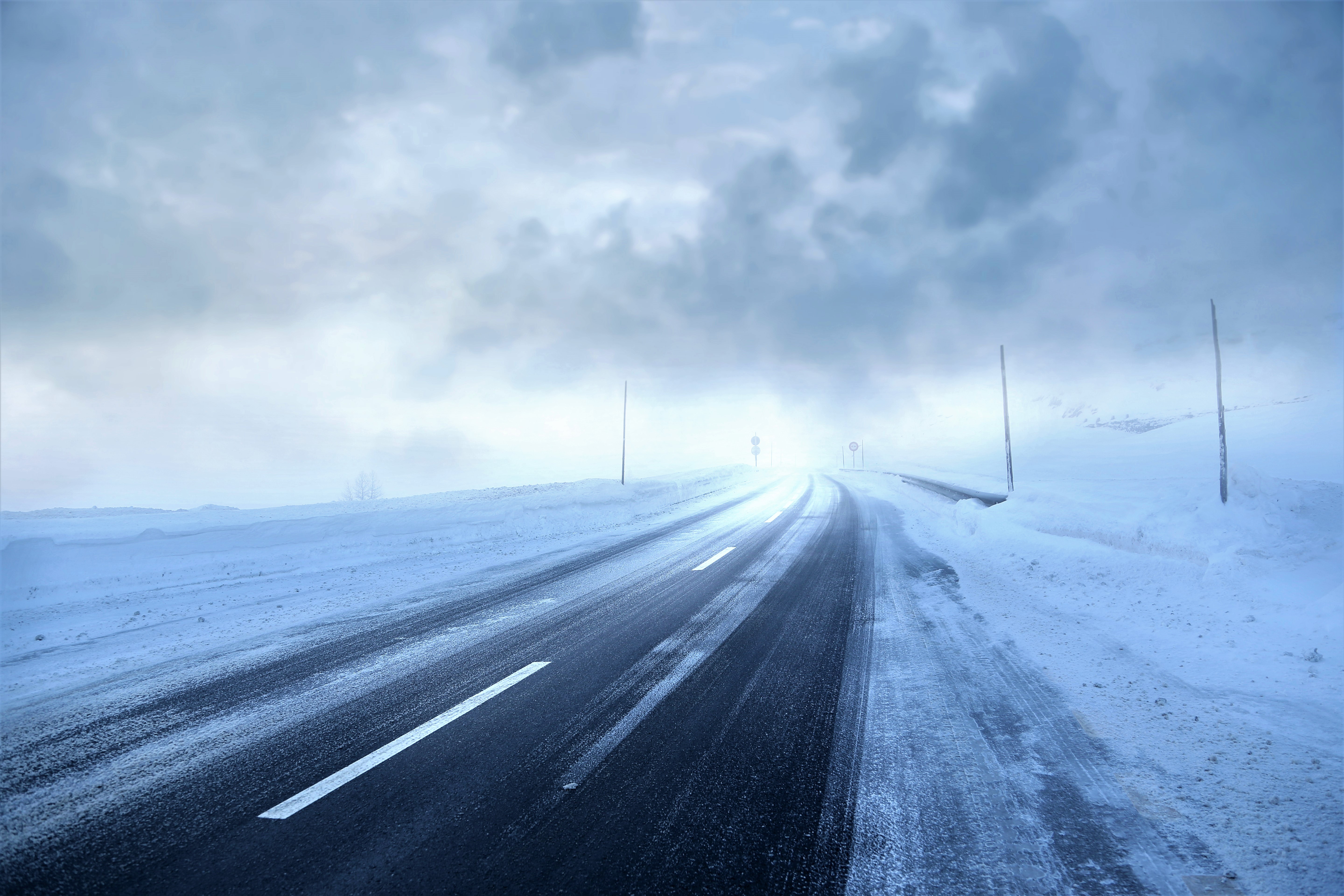 Wallpaper / road, storm, snow, winter, nature, hd, 4k, 5k free download