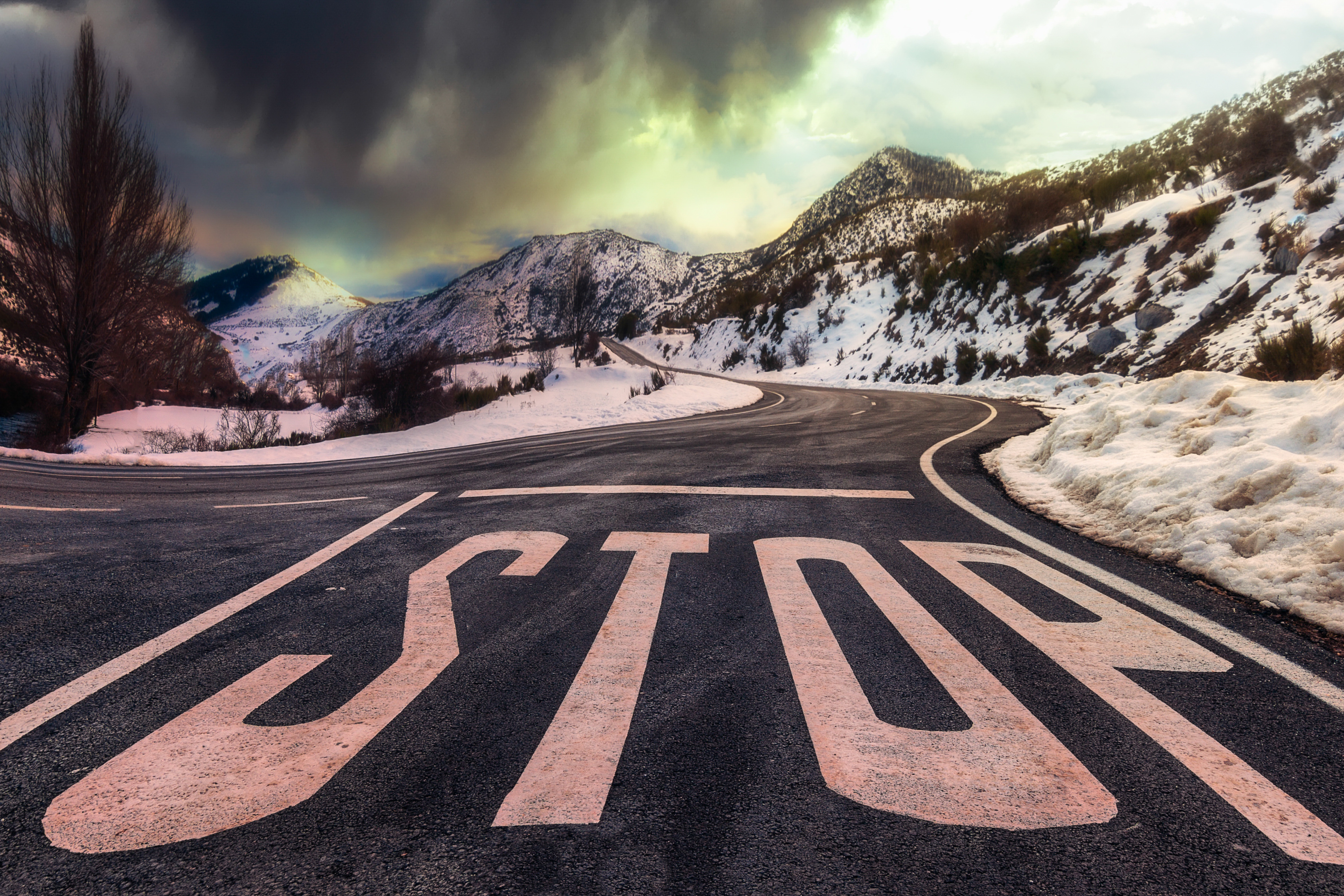 Road 4K, Nature, Snow, Mountain Gallery HD Wallpaper