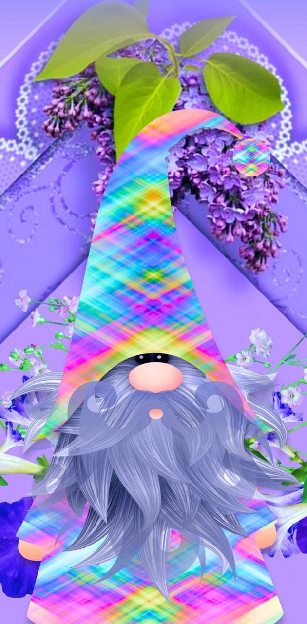 Gnome Purple Flower wallpaper by KishoRupa. Gnome wallpaper, Gnome picture, Purple flowers wallpaper
