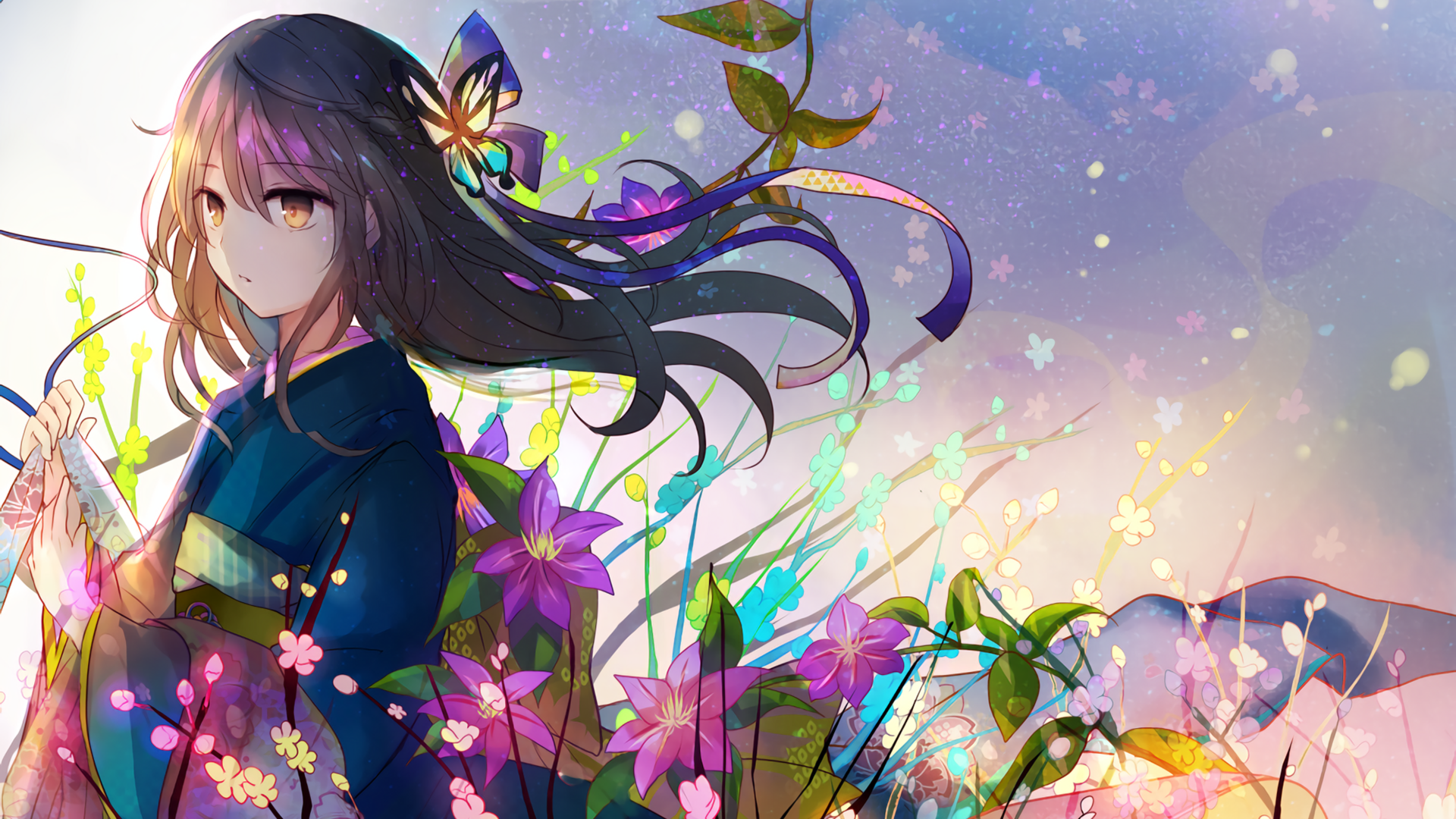 illustration, anime, manga, ART, color, flower Gallery HD Wallpaper