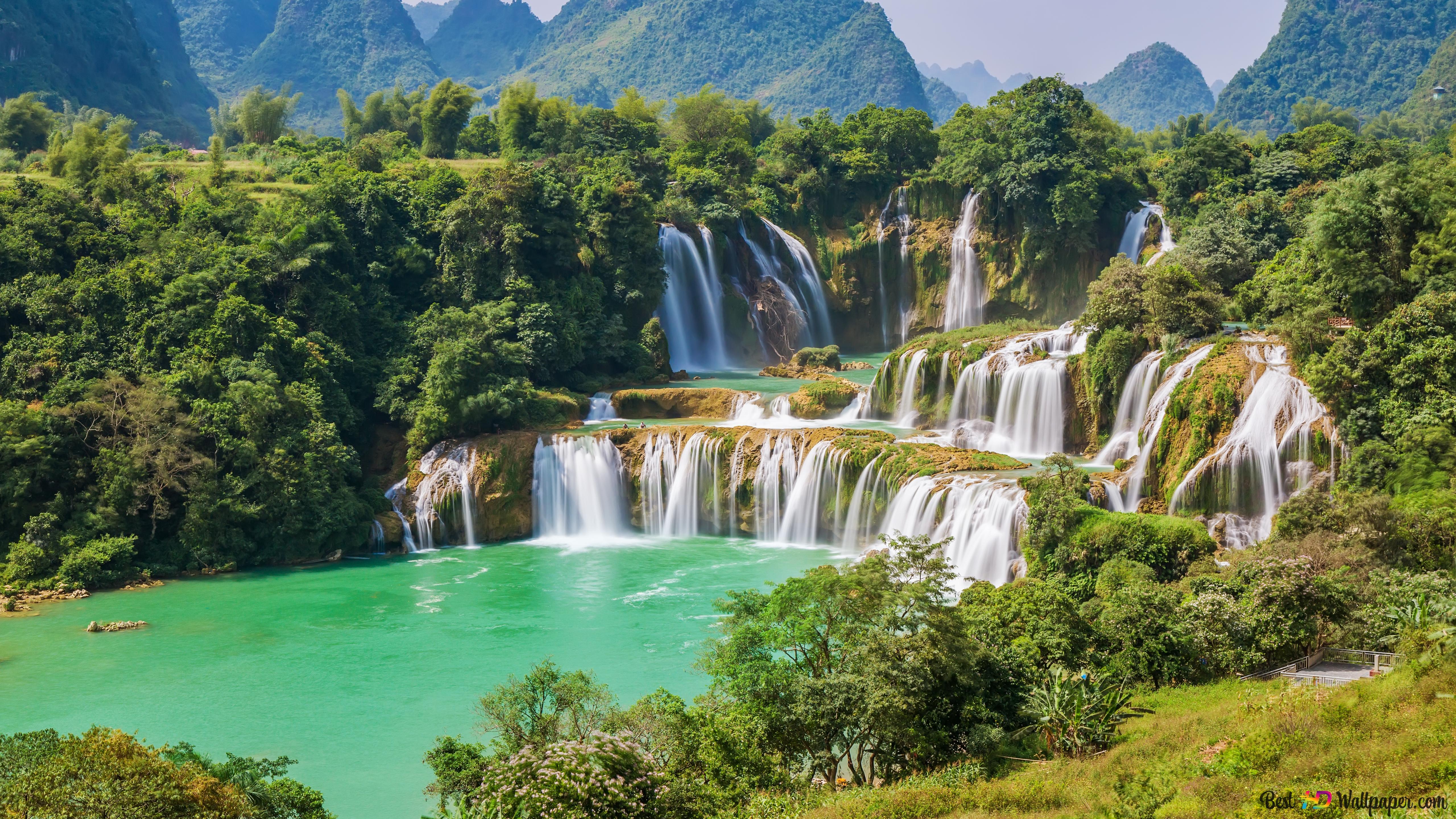 Great Waterfall in Jungle 4K wallpaper download