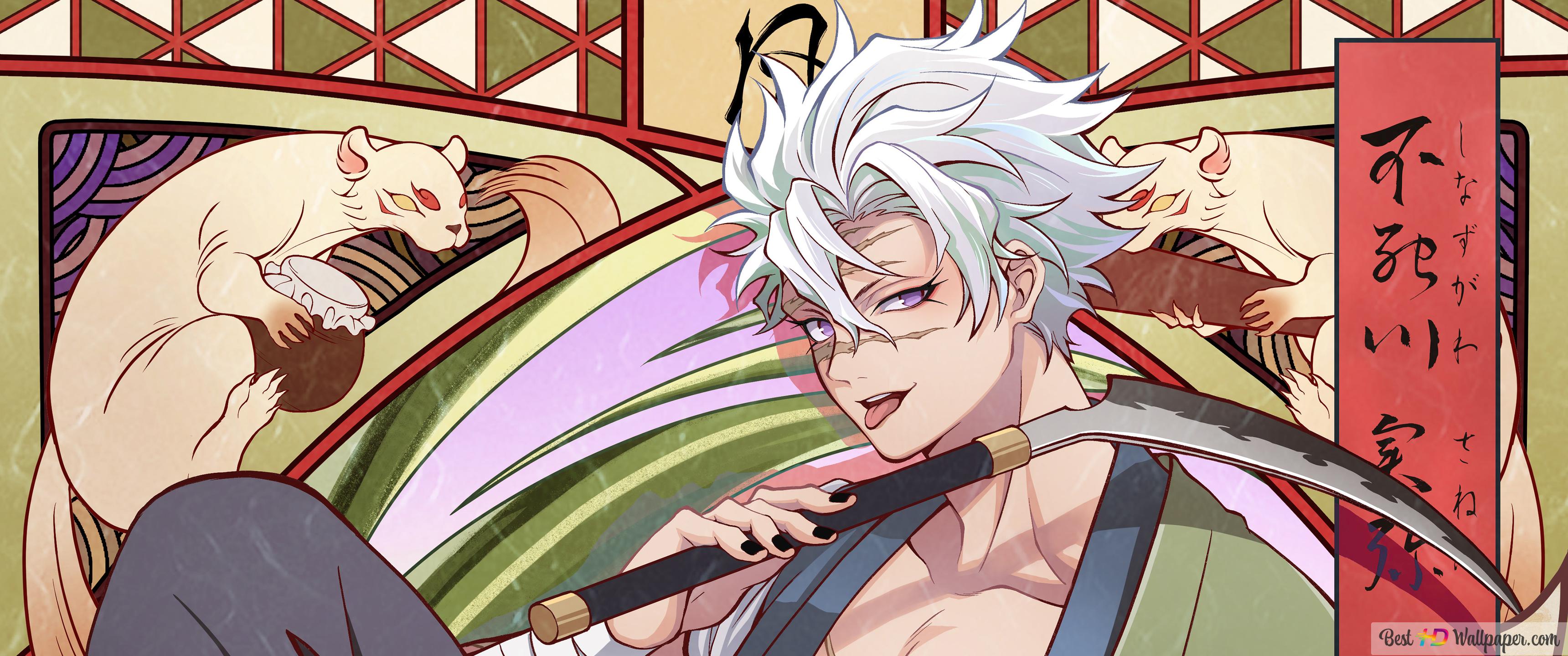 Demon Slayer. Sanemi Shinazugawa 4K wallpaper download