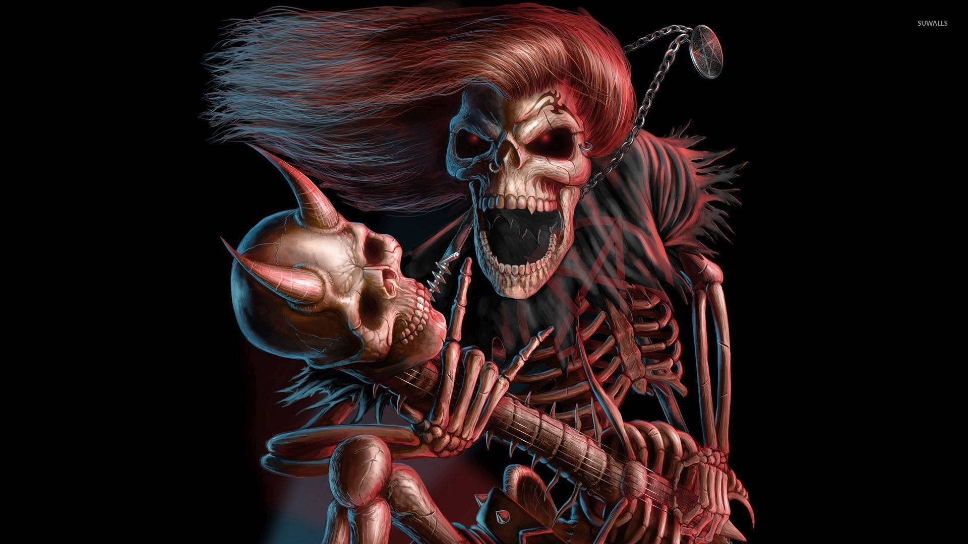 Download Grunge Punk Skeleton Desktop Wallpaper