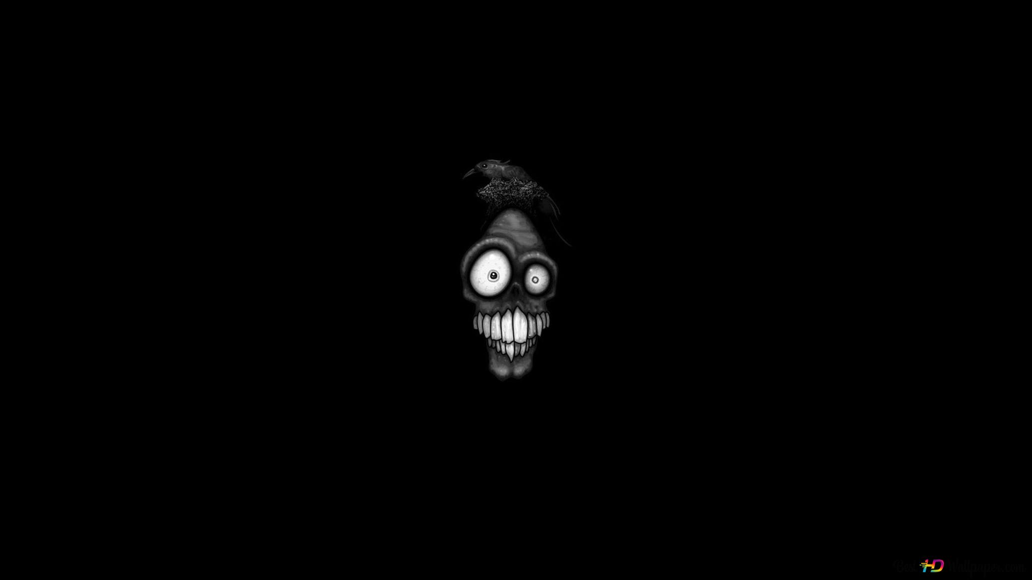 Bone gaze in a beautiful dark on black color 2K wallpaper download