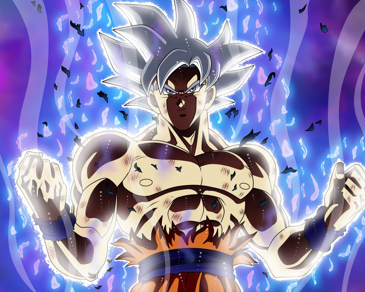 Download wallpaper 1280x1024 son goku, anime boy, powerfull, standard 5:4 fullscreen wallpaper, 1280x1024 HD background, 4316