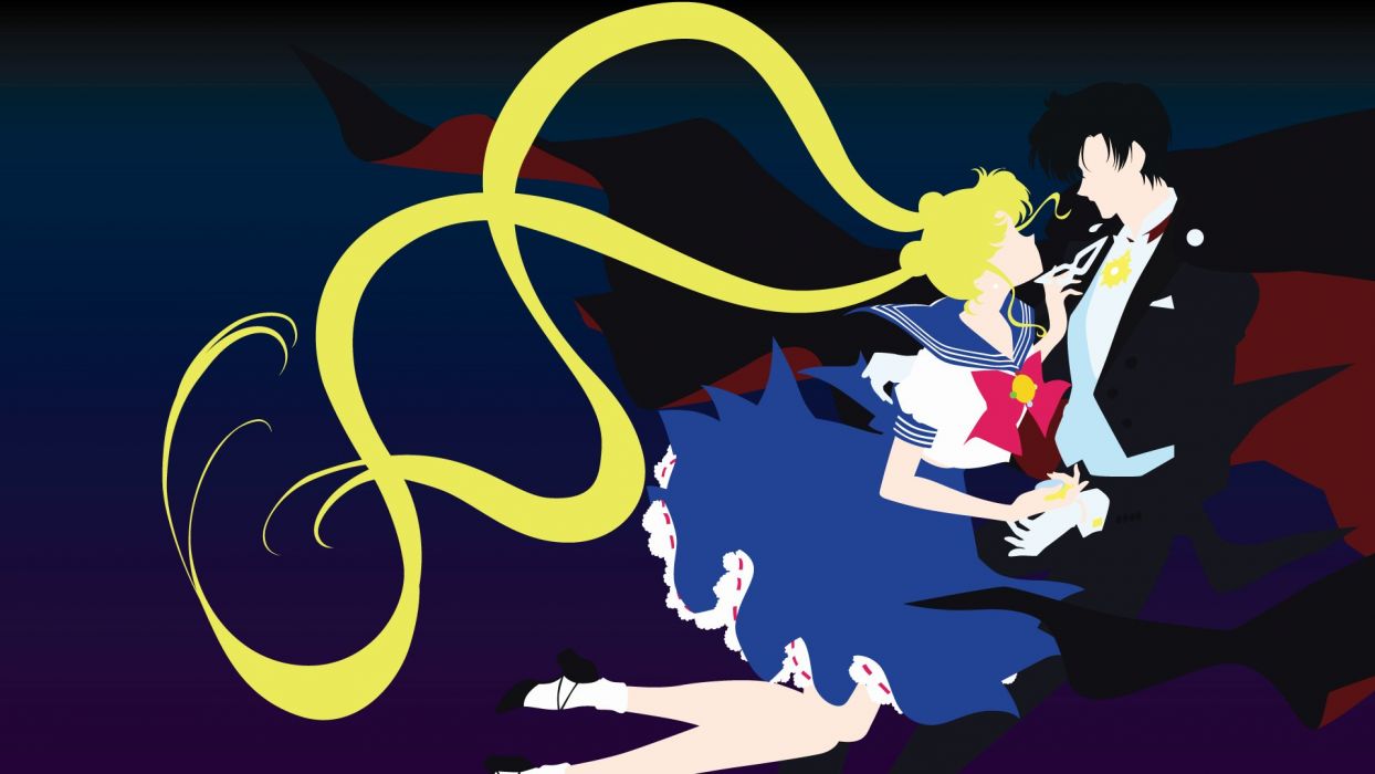 Anime couple love Sailor Moon Crystal Four wallpaperx1080