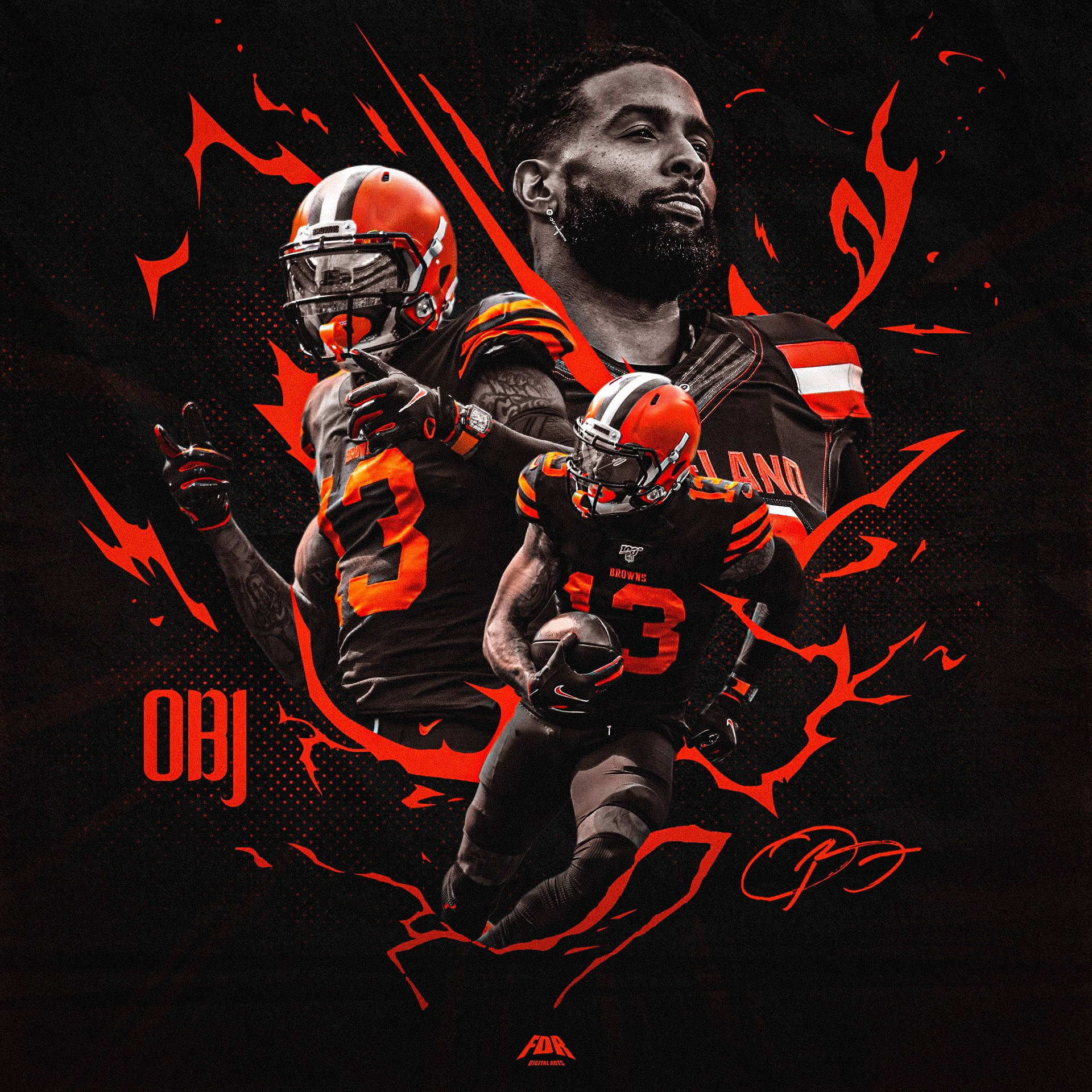 Download Odell Beckham Jr Football Aesthetic Wallpaper