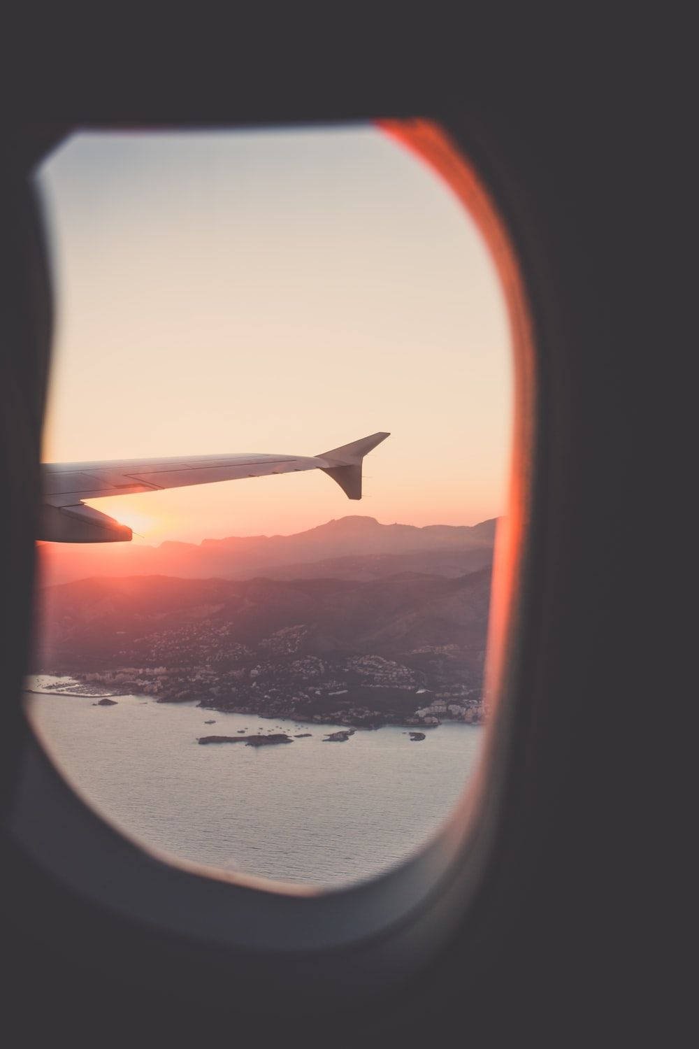 Download Airplane Window Aesthetic Sunset Wallpaper