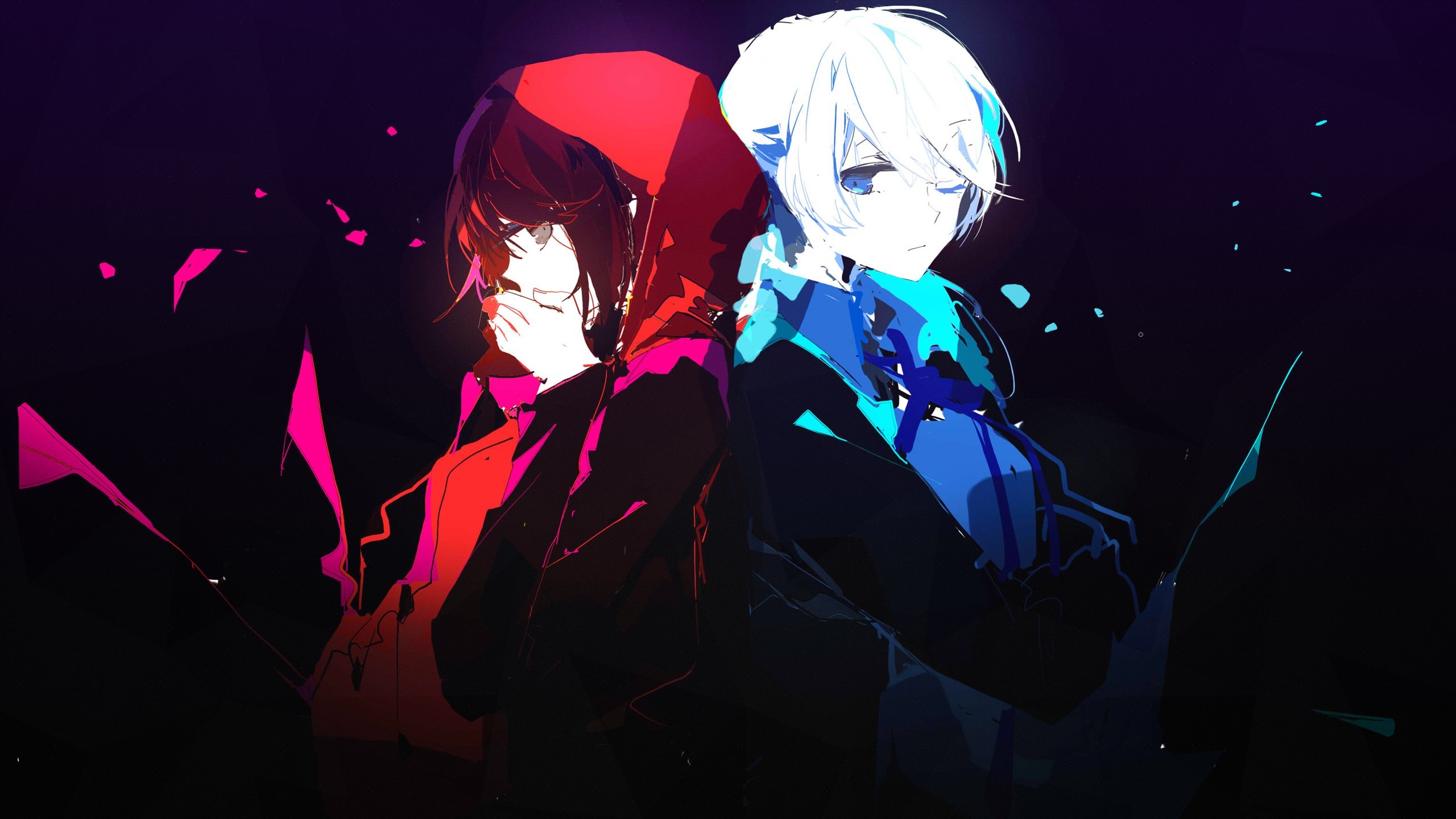 Red and Blue Anime Wallpaper