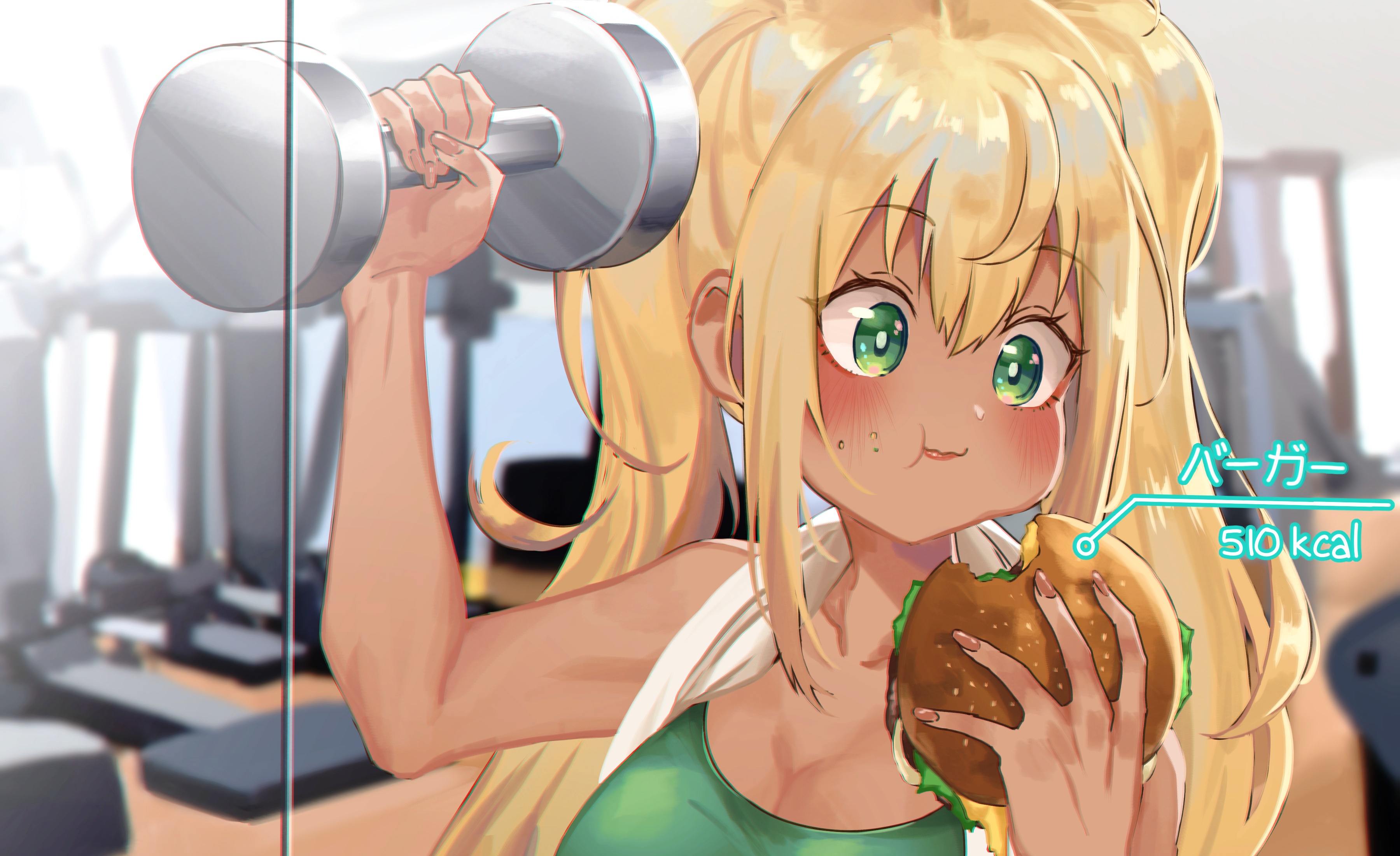 Dumbbell Nan Kilo Moteru?, Hibiki Sakura, anime, anime girl, green eyes, school uniform wallpaper full hd, 2480x3000 Gallery HD Wallpaper