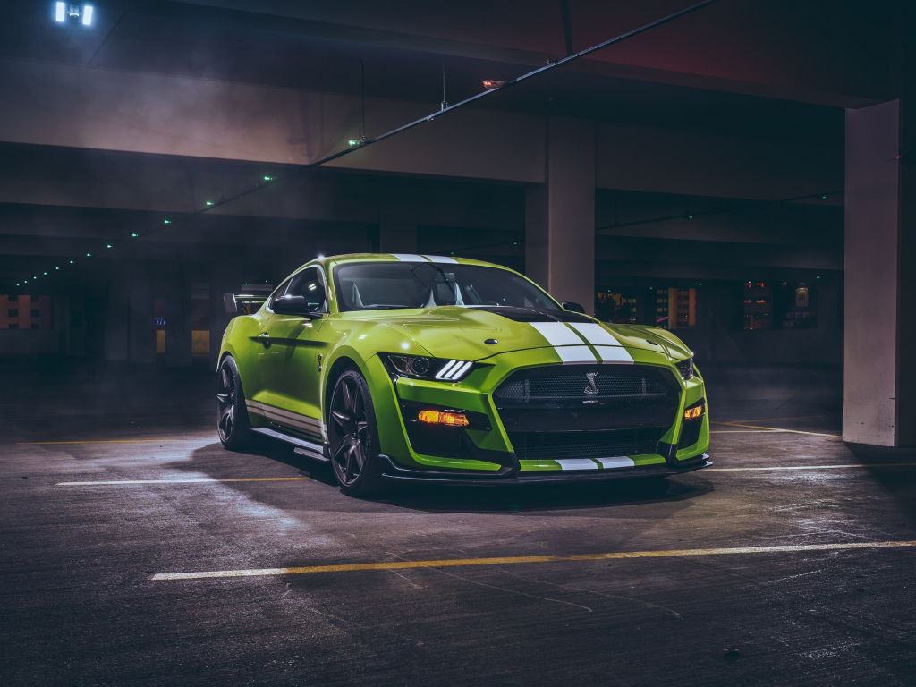 Wallpaper green ford mustang shelby gt500, sportcar, 2020 desktop wallpaper, HD image, picture, background, aeee19