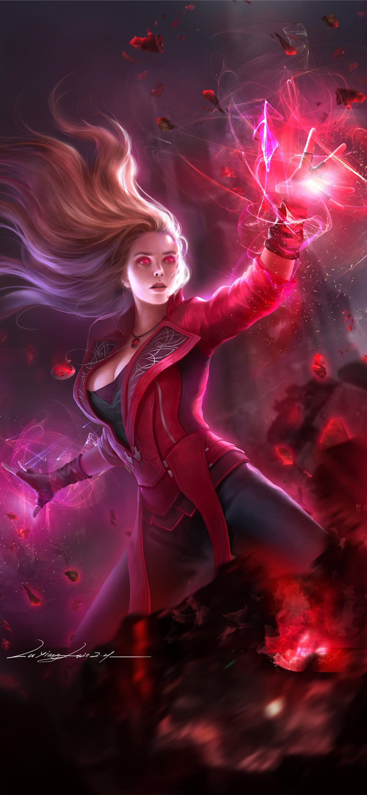 red eyes glowing eyes Scarlet Witch Wanda maximoff. iPhone Wallpaper Free Download