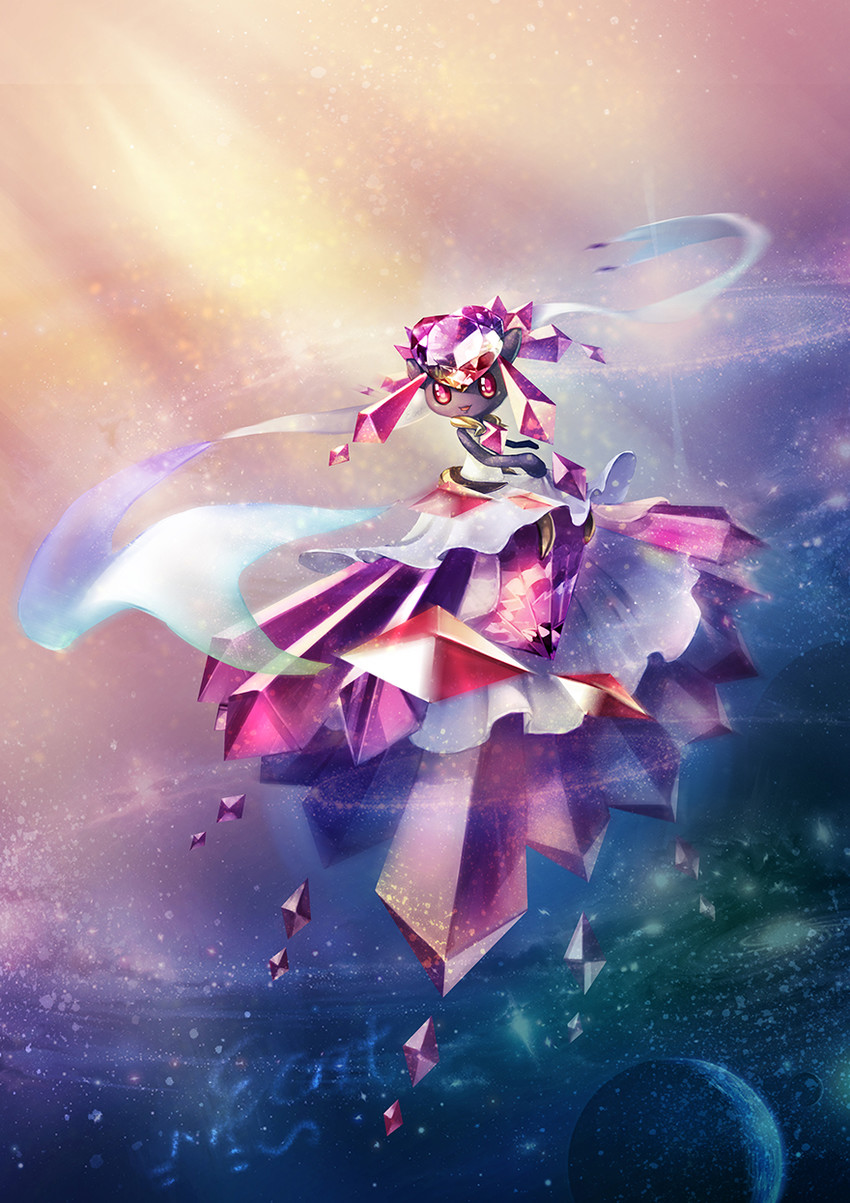 diancie and mega diancie (pokemon) drawn