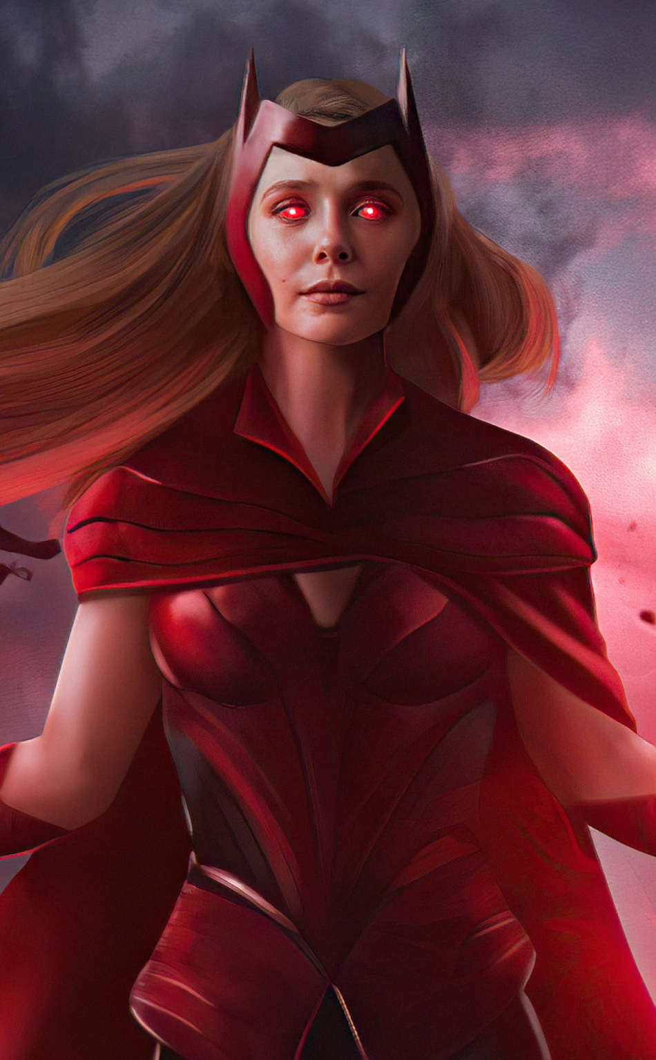 Download wallpaper 950x1534 the scarlet witch, wanda vision, fan art, iphone, 950x1534 HD background, 26969
