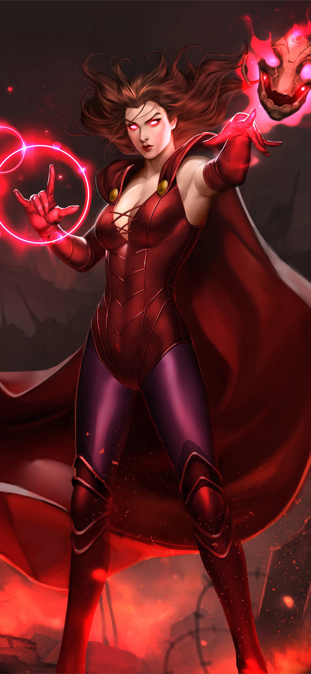 Scarlet Witch 4K Art Samsung Galaxy Note 9 8 S9 S8. iPhone Wallpaper Free Download