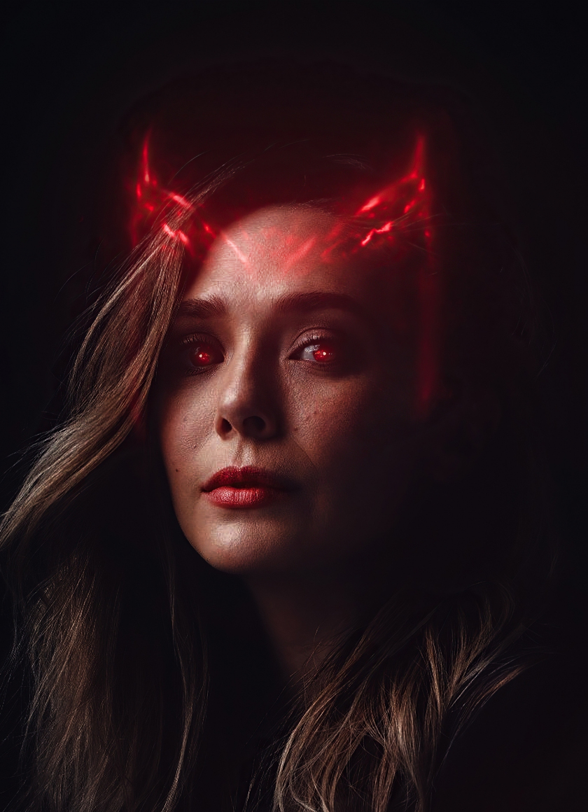 Download wallpaper 840x1160 scarlet witch, red glowing eyes, art, iphone iphone 4s, ipod touch, 840x1160 HD background, 27980