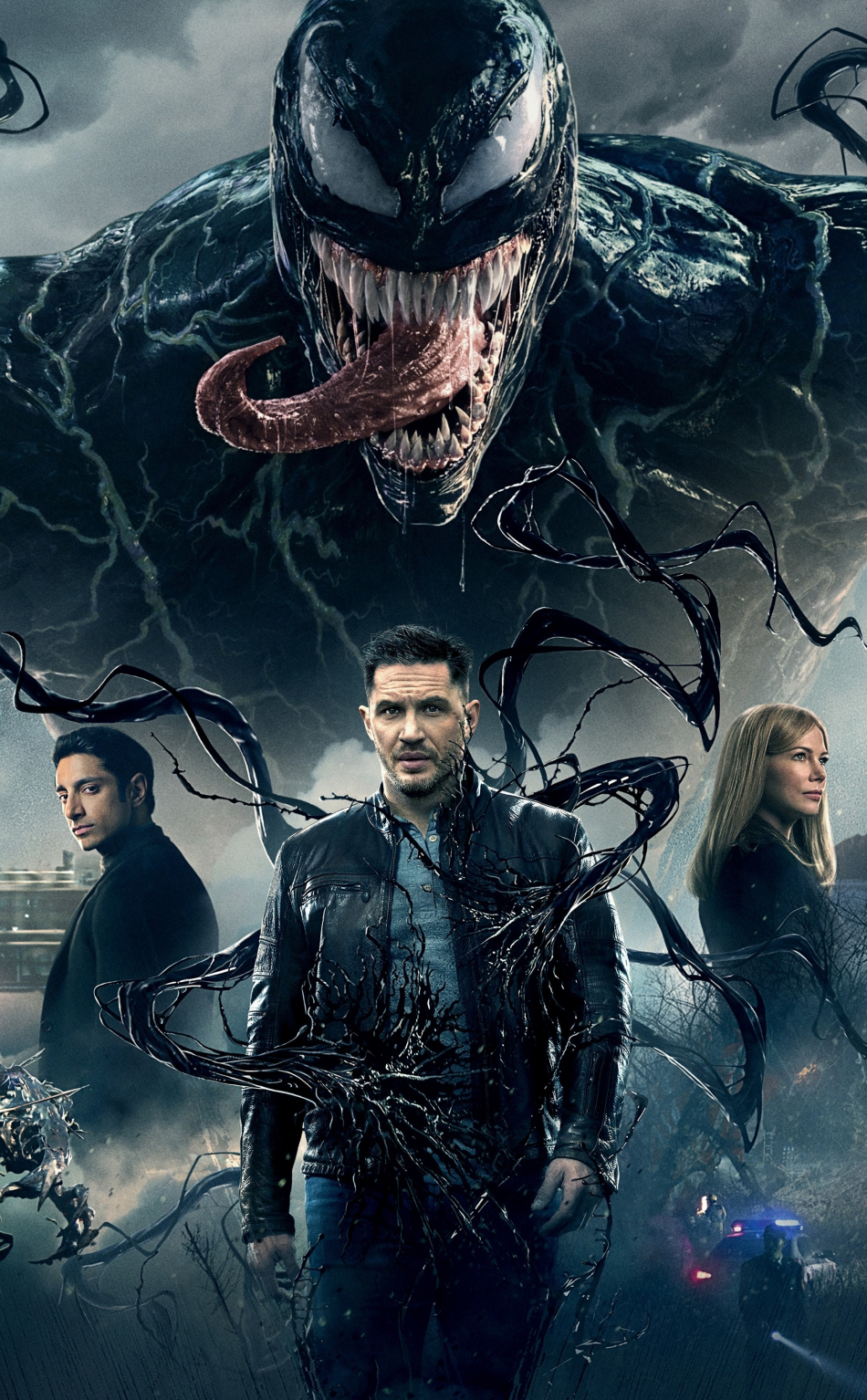 Download wallpaper 950x1534 venom, tom hardy, michelle williams, riz ahmed, 2018, iphone, 950x1534 HD background, 14828