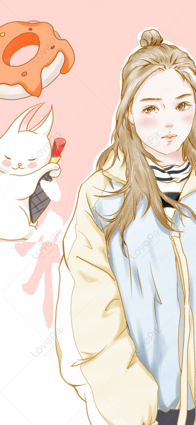 Cartoon Girl Mobile Wallpaper Image Free Download