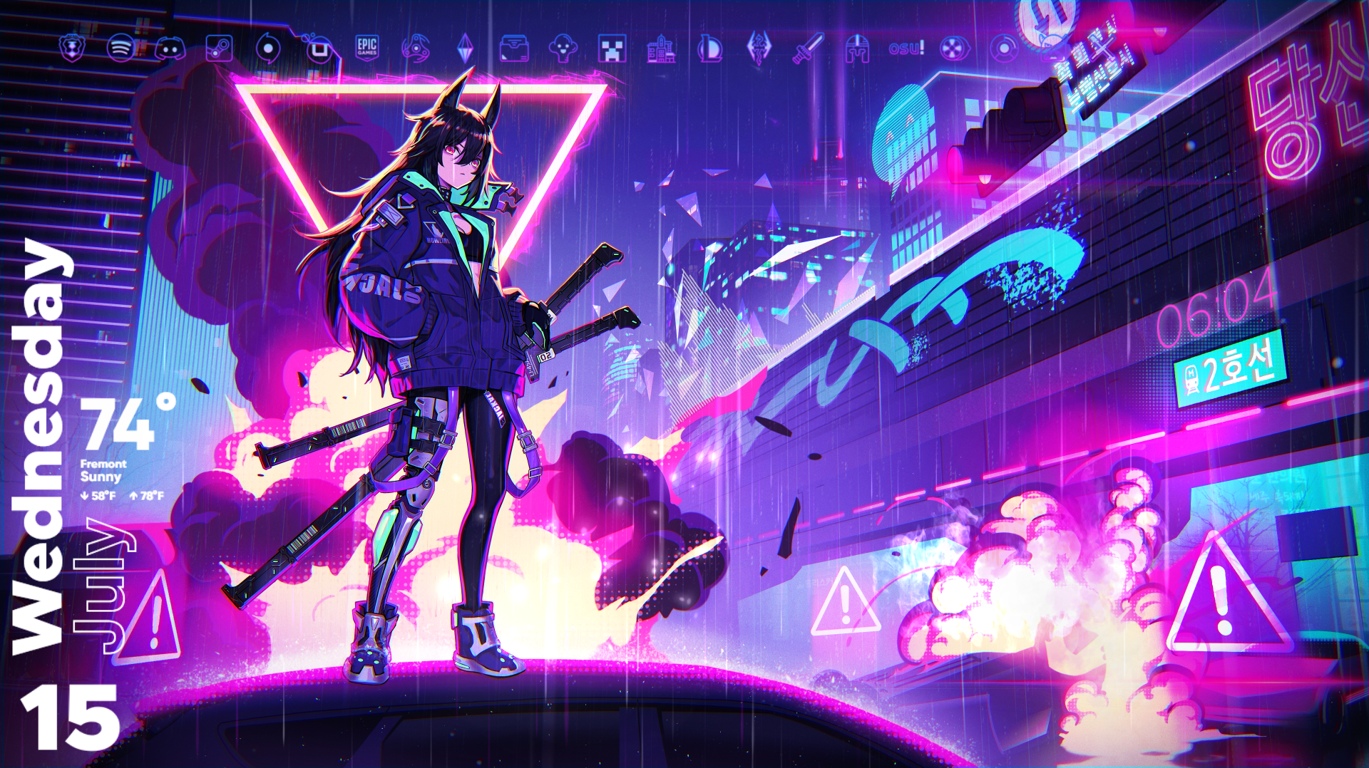 Neon Samurai and Cybercat, first suites!!! Simple, but kinda proud of it!!!