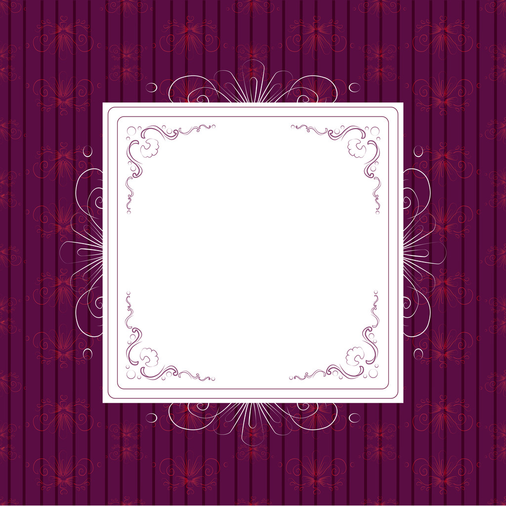Vintage White Frame On Violet Background Free Stock Vector Graphic Image