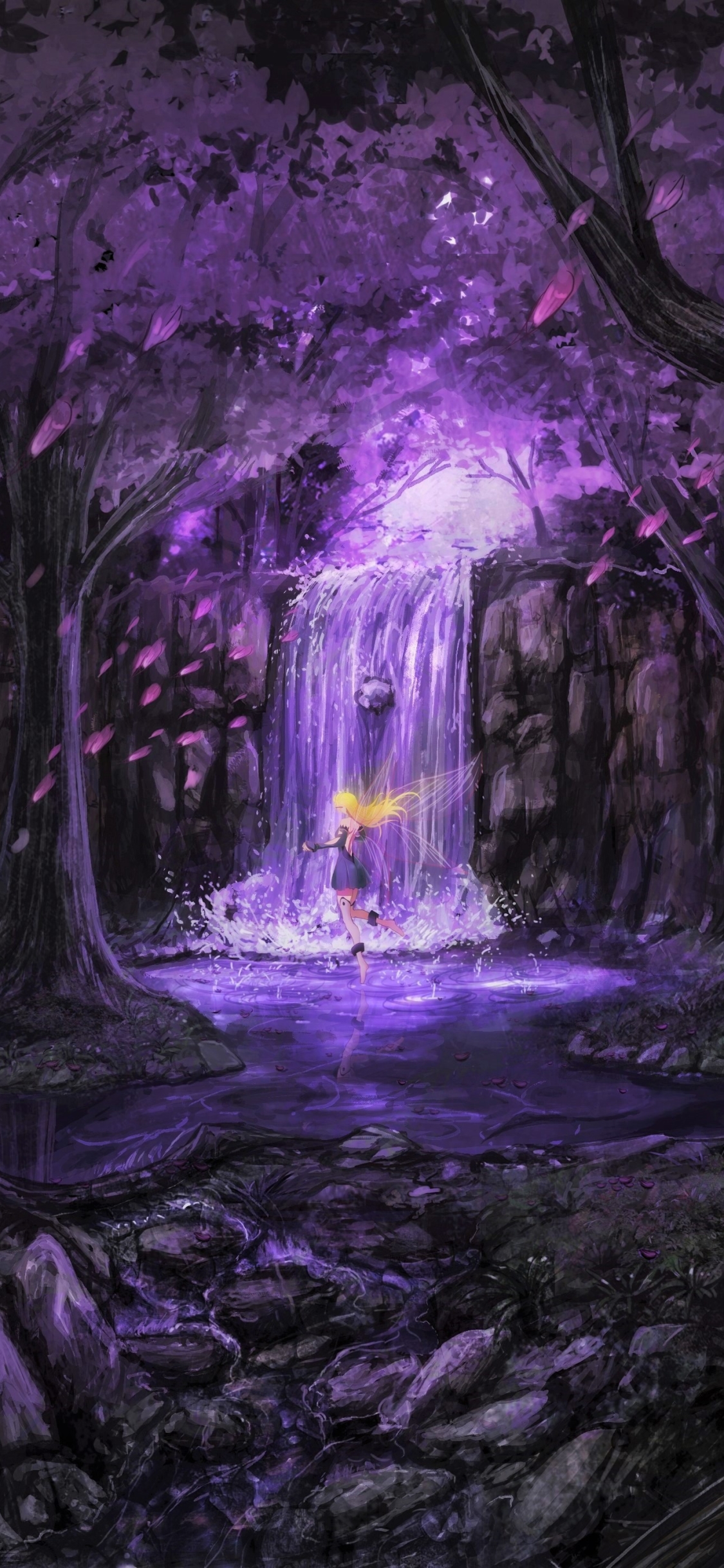 Fairy in Purple Fantasy Forest by そよ風