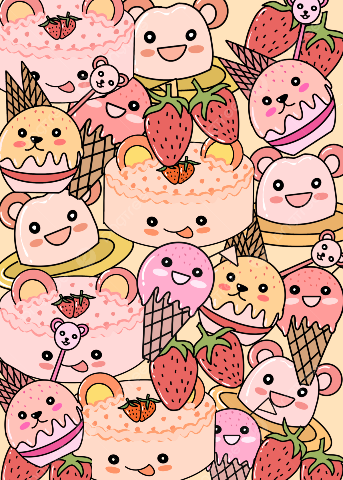 Strawberry Bear Wallpapers - Wallpaper Cave