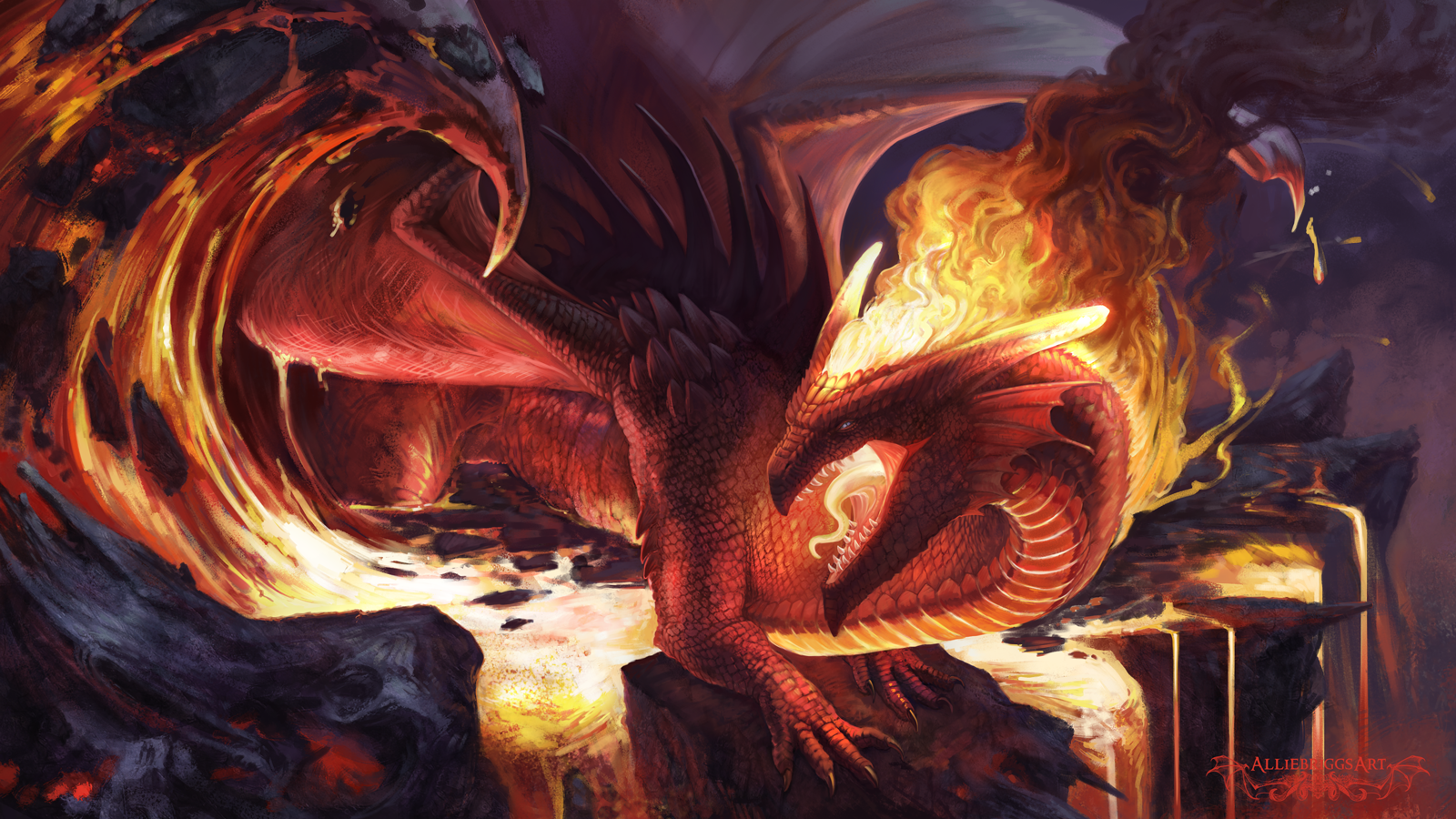 OC][ART] Fire Elemental Dragon