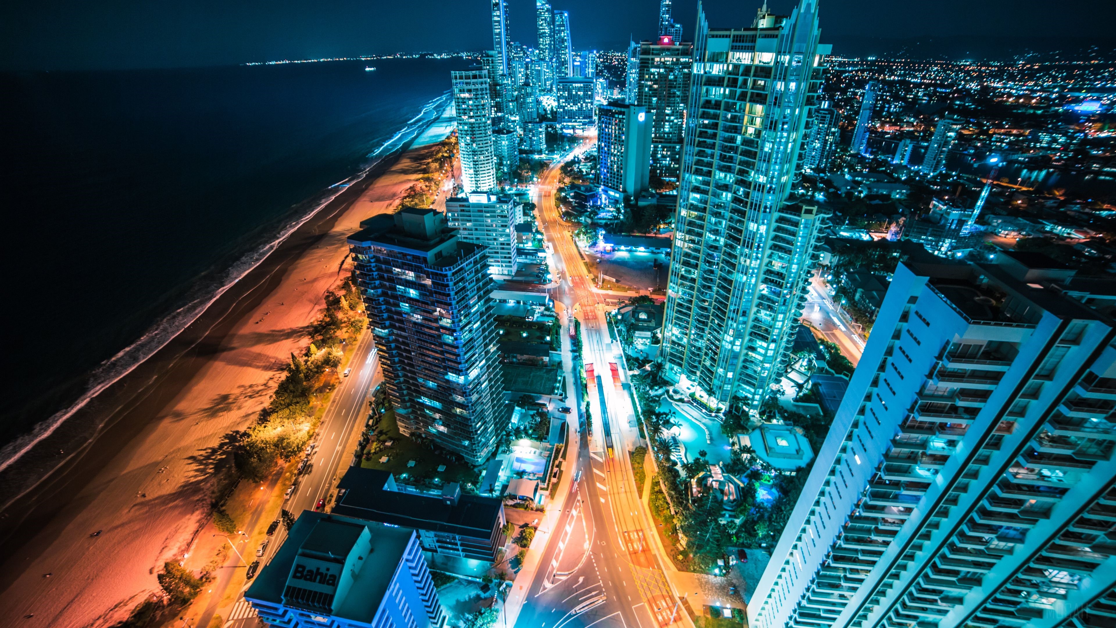 Australia Buildings Lights At Night 4k Gallery HD Wallpaper