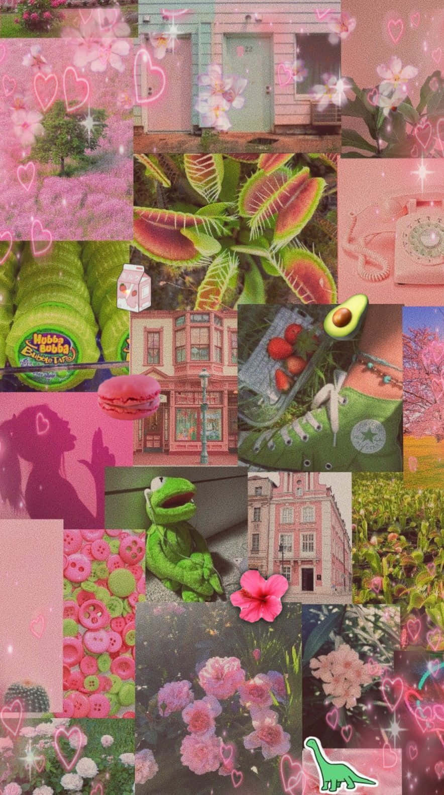 Download Pink And Green Aesthetic Wallpaper