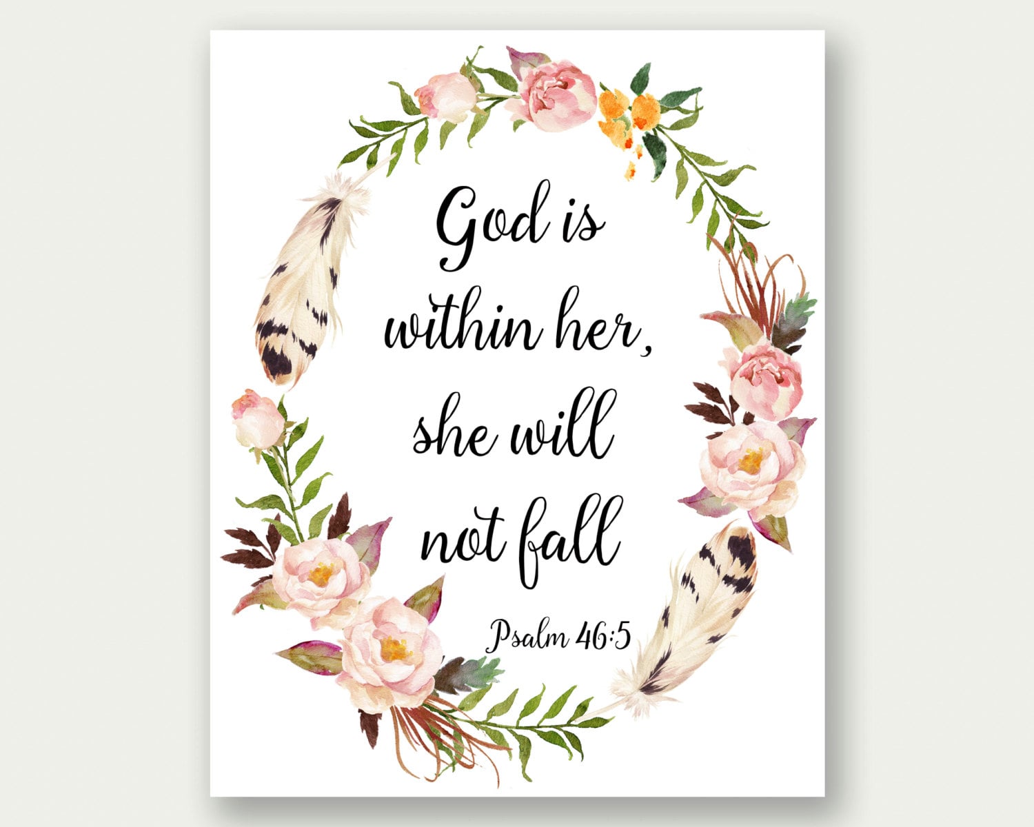 Buy Psalm 46:5 God is Within Her She Will Not Fall Bible Verse Online in India