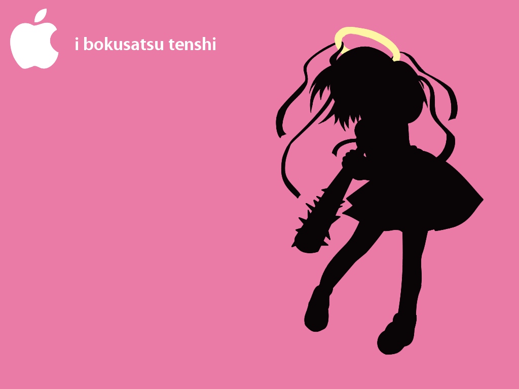 Bokusatsu Tenshi Dokuro Chan Ipod Parody Pink Polychromatic Silhouette. Konachan.com.com Anime Wallpaper