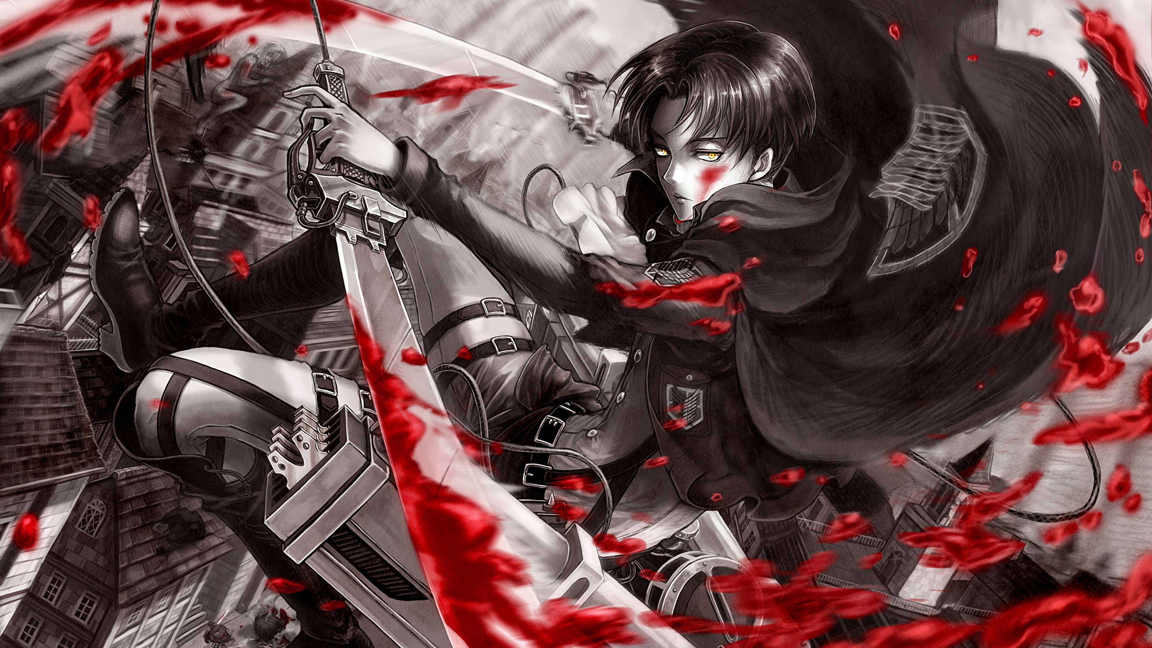 Download Bloody Fan Art Levi Ackerman Wallpaper