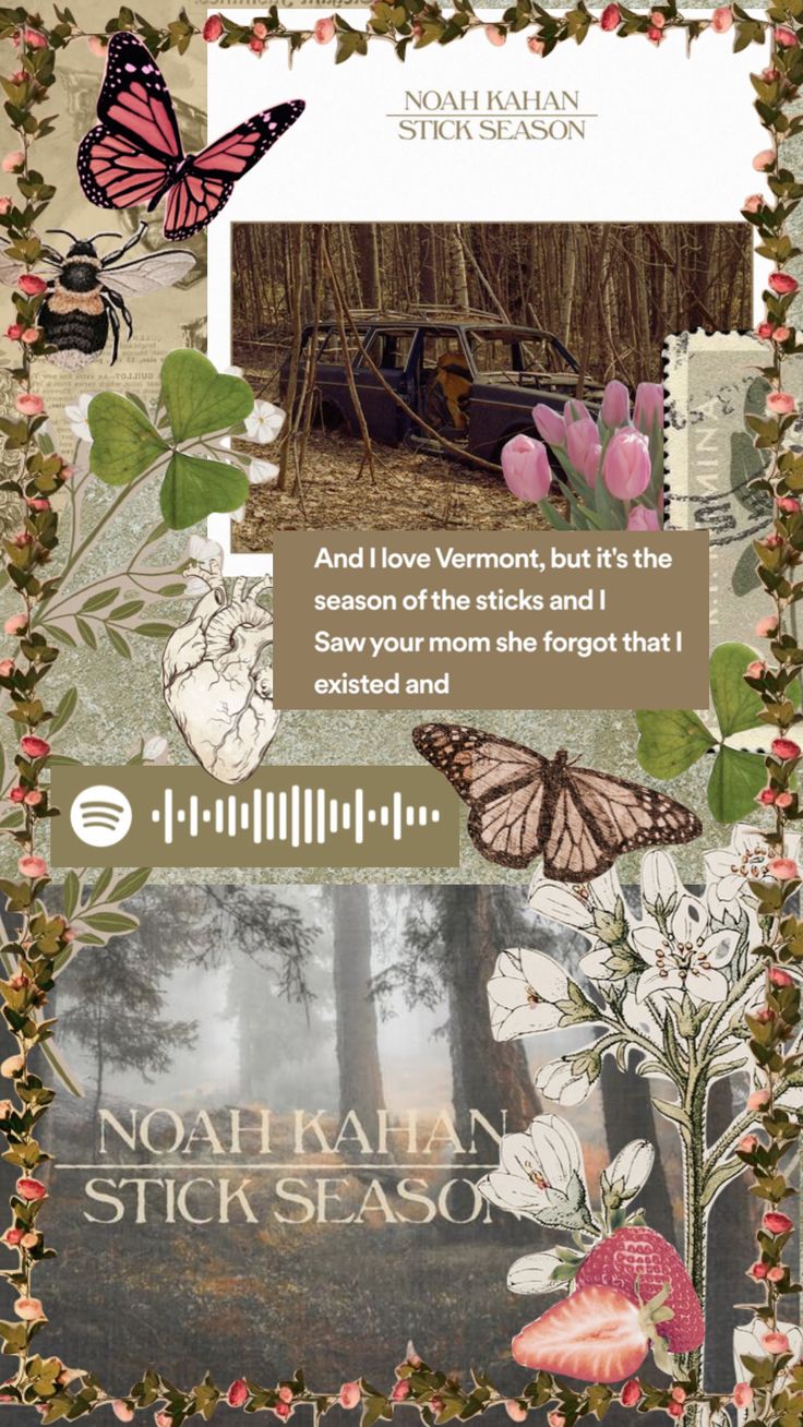 music #spotify #noahkahan #stickseason #collage my new favorite song. Future wallpaper, Collage poster, Blue wallpaper