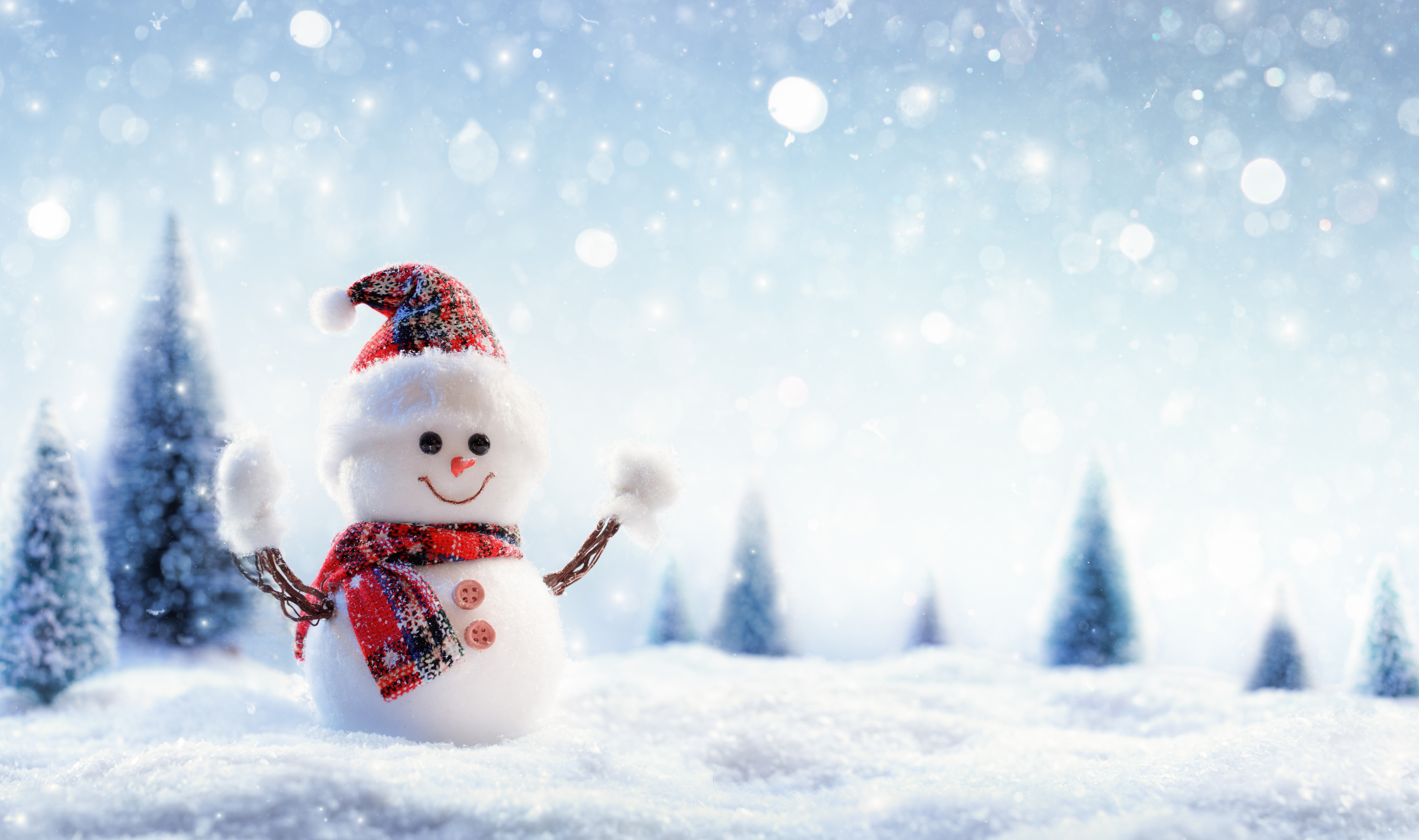 Photography Snowman 4K, Snowfall, Snow, Winter Gallery HD Wallpaper