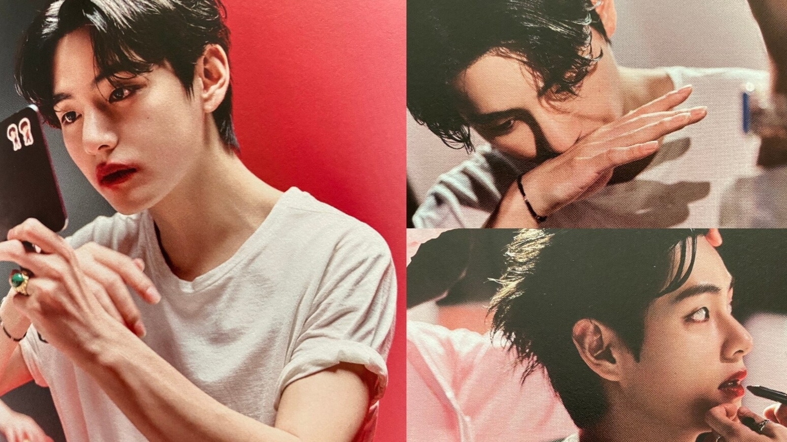 BTS' V breaks gender stereotypes as he wears bold red lipstick in new pics