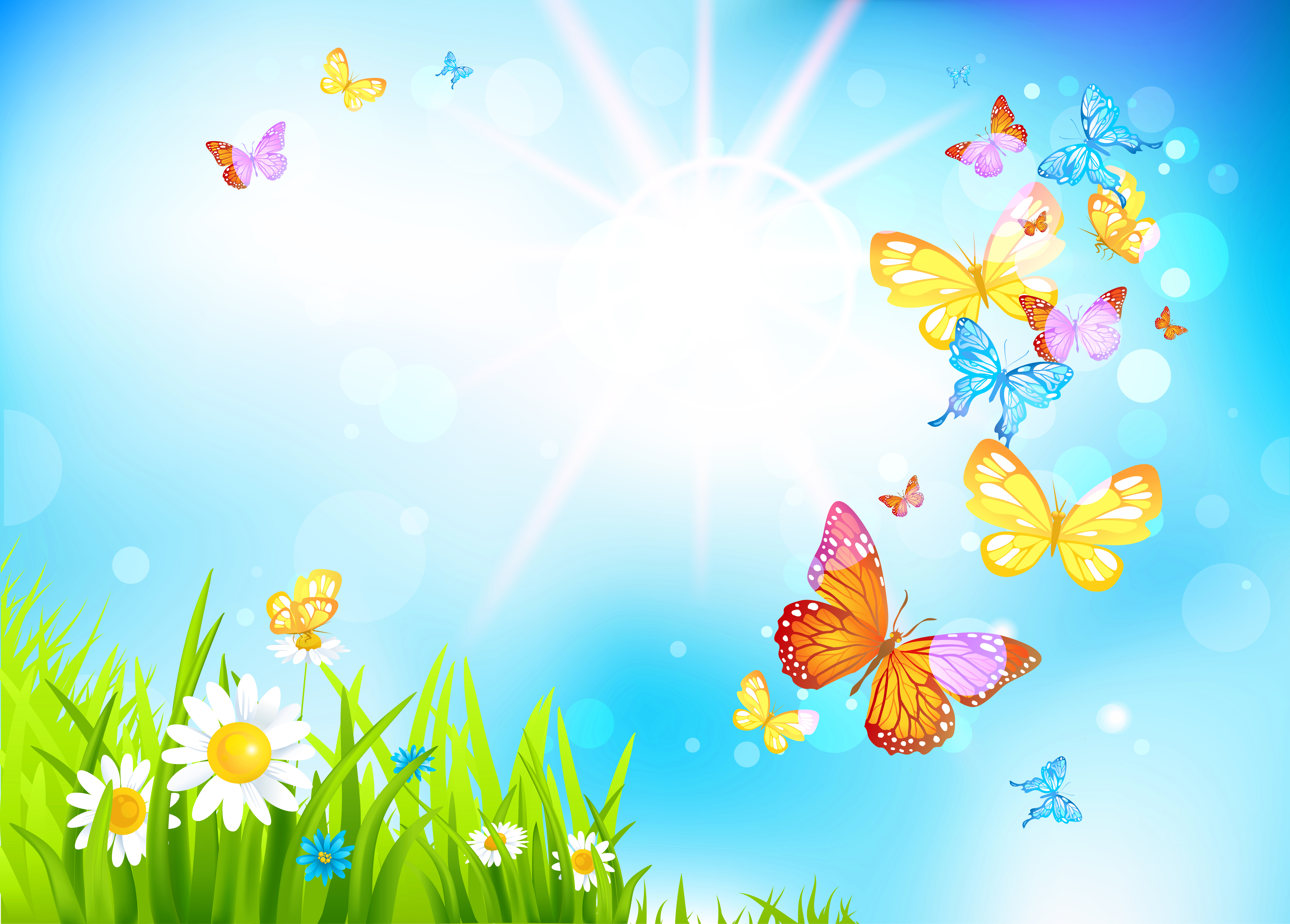 Spring Butterflies Background​-Quality Free Image and Transparent PNG Clipart