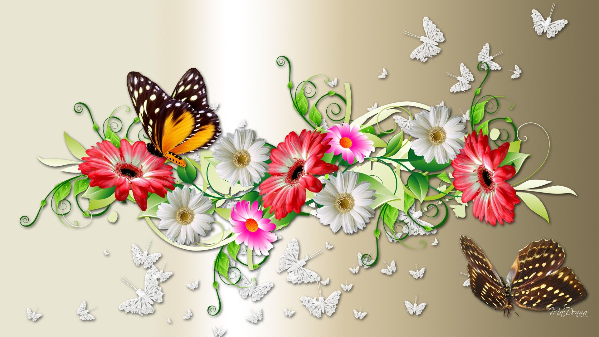 Spring #Flowers And #Butterflies. Butterfly wallpaper, Spring flowers wallpaper, Butterfly background