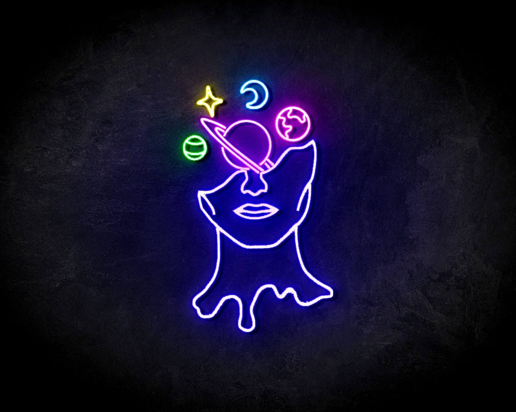 LED Neon Sign Galaxy Brain 60x100cm