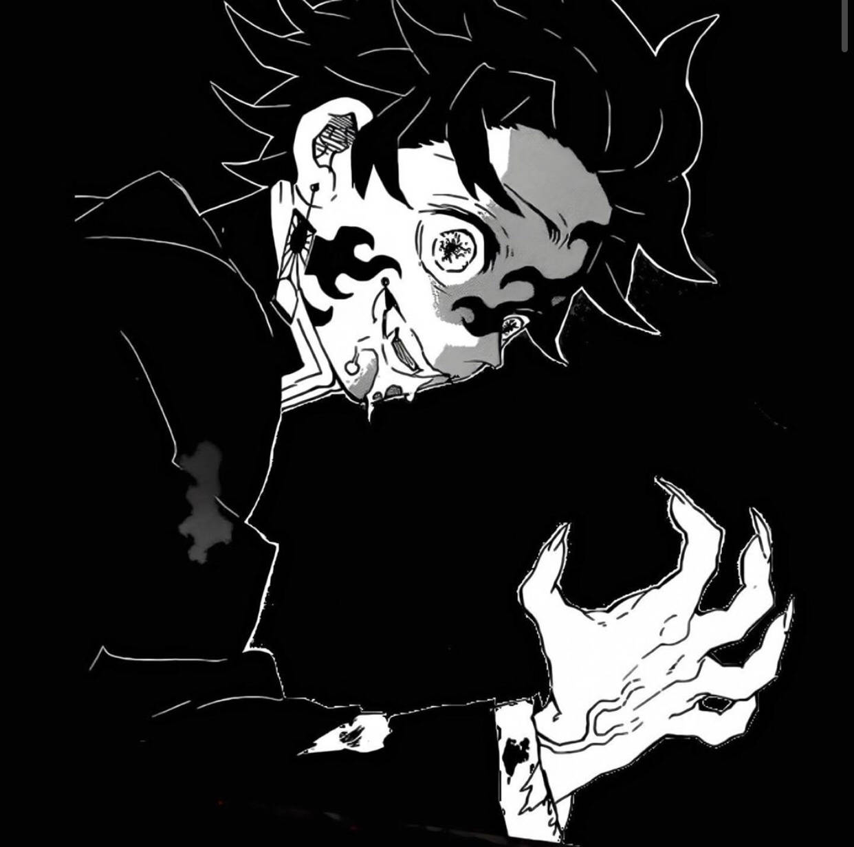 Download Demon Slayer Black And White Wallpaper