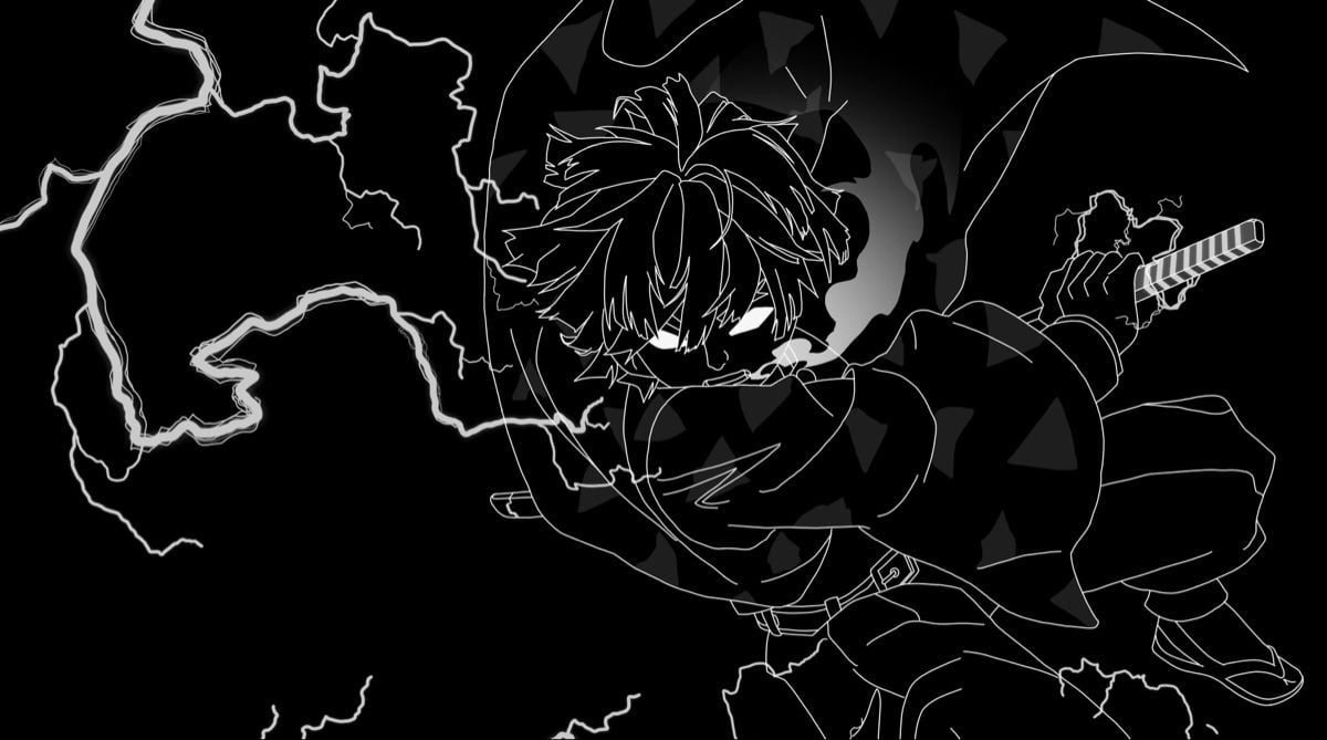 Demon slayer black and white HD wallpapers  Pxfuel