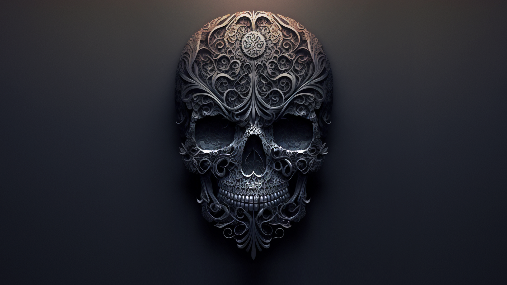 Wallpaper, ai art, minimalism, Skull Bones, simple background 1920x1080