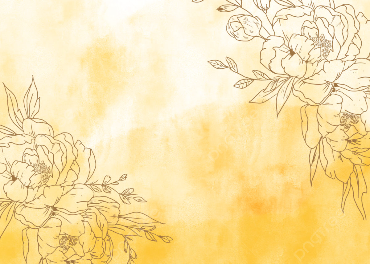 Watercolor Flowers Yellow Pastel Decorative Background Pattern, Watercolor, Floral, Soft Background Image for Free Download